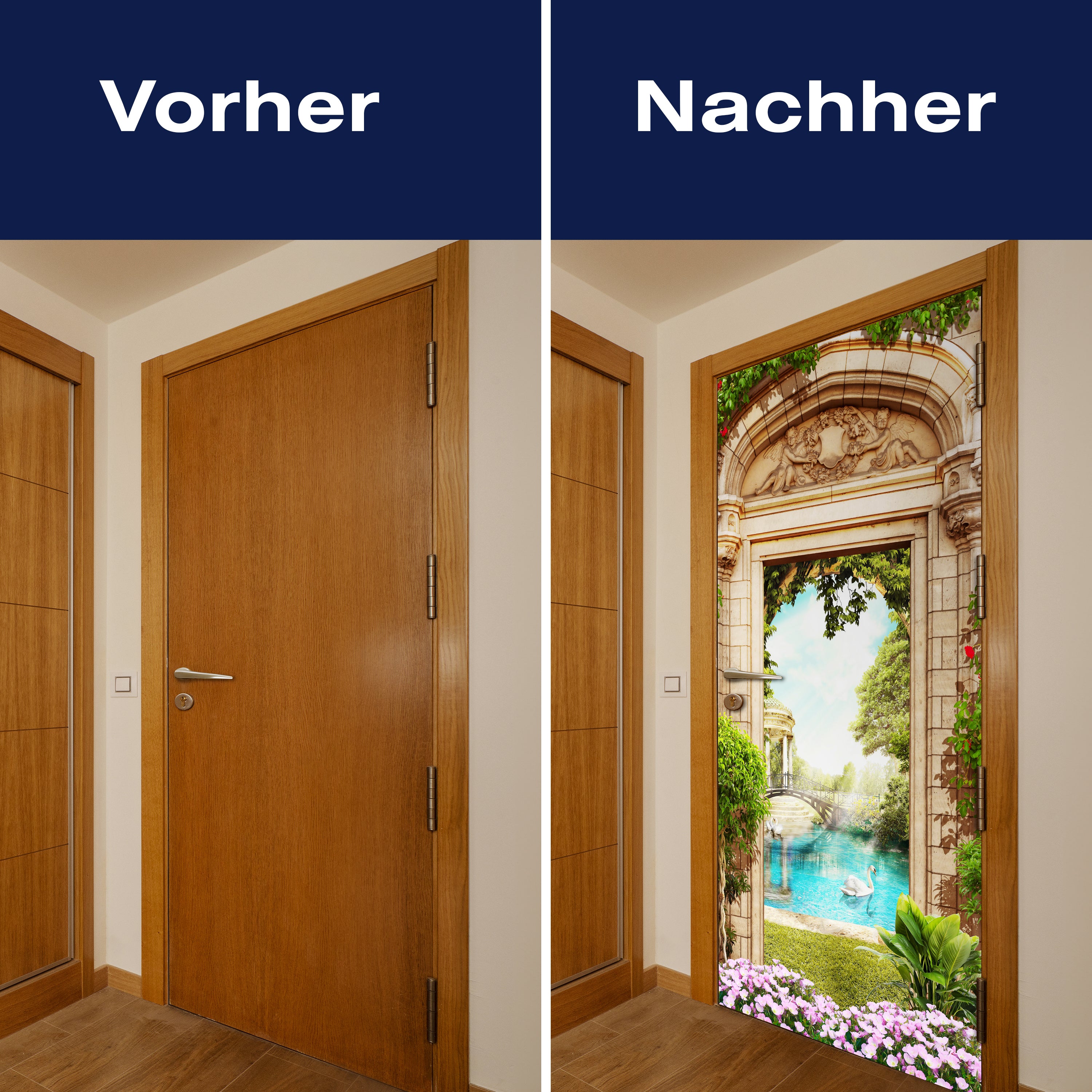 Türtapete Blick in Park, Schwan, Teich, Brücke M1328 - Bild 10 Türtapete Blick in Park, Schwan, Teich, Brücke M1328 - Bild 10