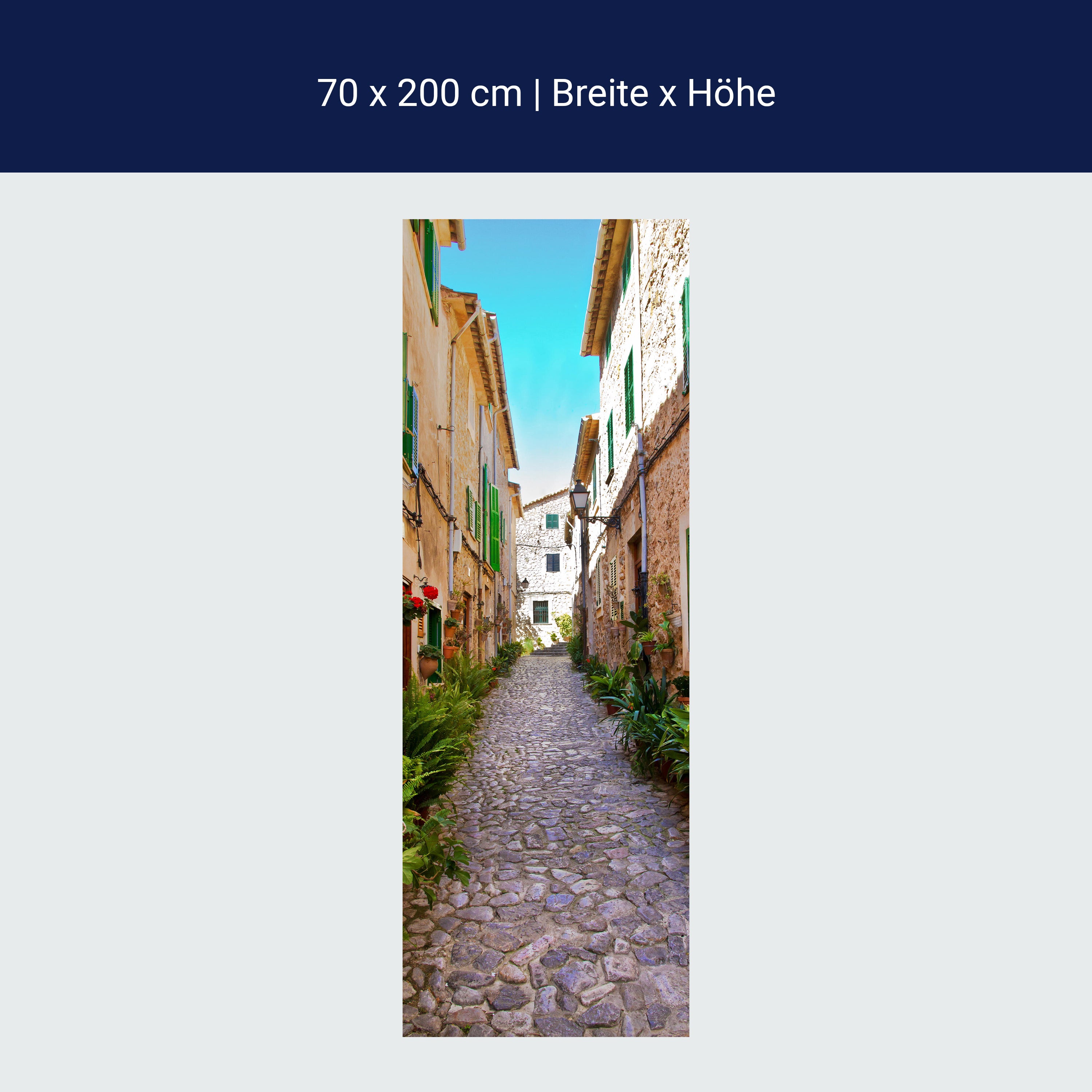 Türtapete Mediterrane Gasse, Sommer, Sonne, Himmel M1331 Türtapete Mediterrane Gasse, Sommer, Sonne, Himmel M1331