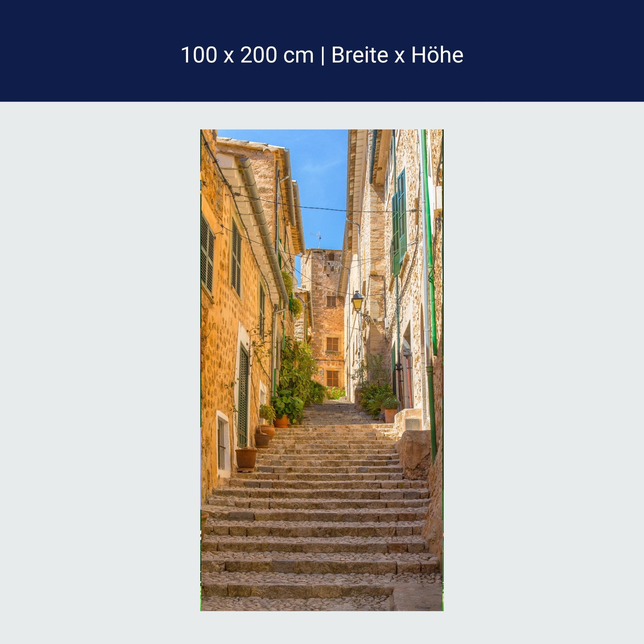 Türtapete Mediterrane Treppe, Sommer, Sonne M1332 Türtapete Mediterrane Treppe, Sommer, Sonne M1332