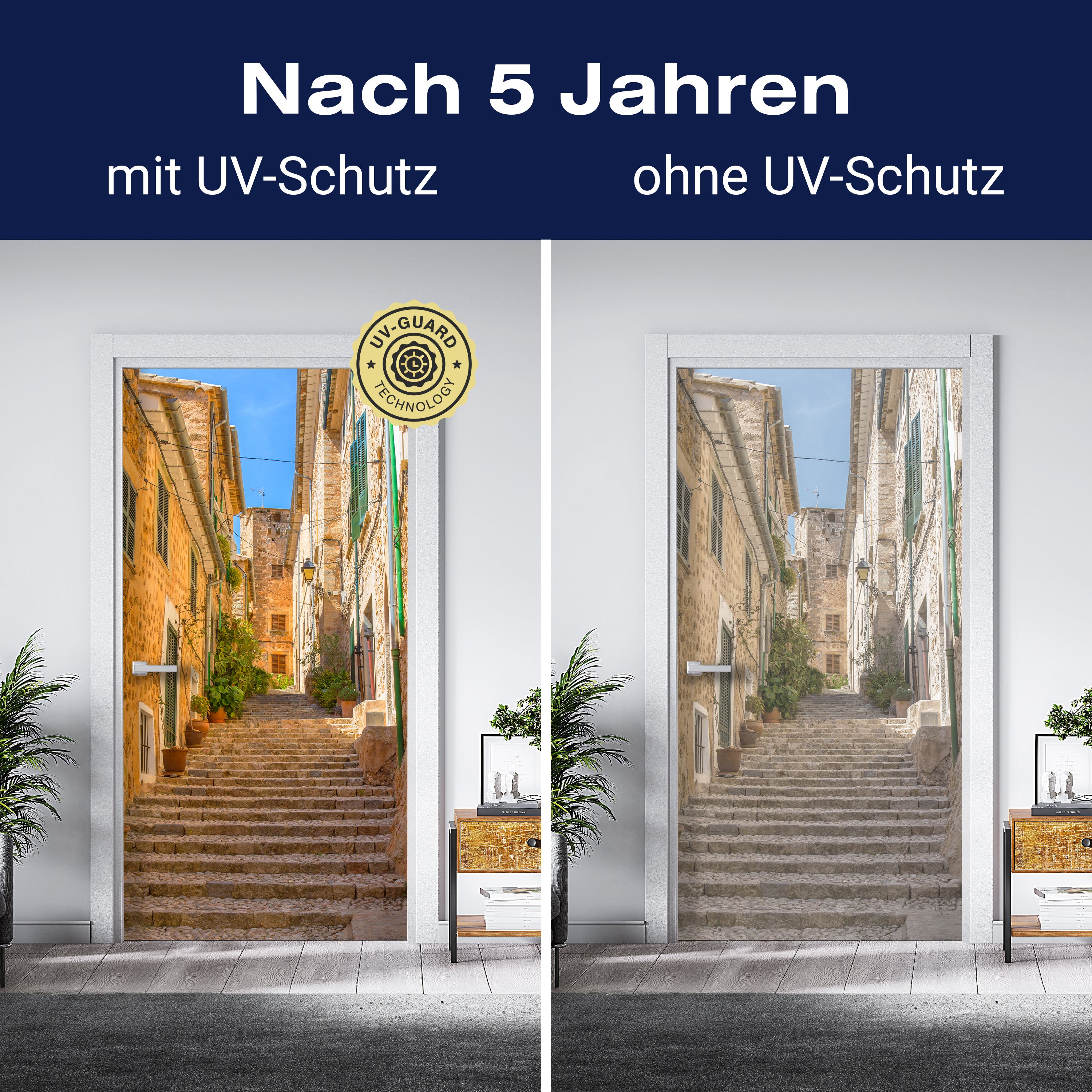 Türtapete Mediterrane Treppe, Sommer, Sonne M1332 - Bild 4 Türtapete Mediterrane Treppe, Sommer, Sonne M1332 - Bild 4