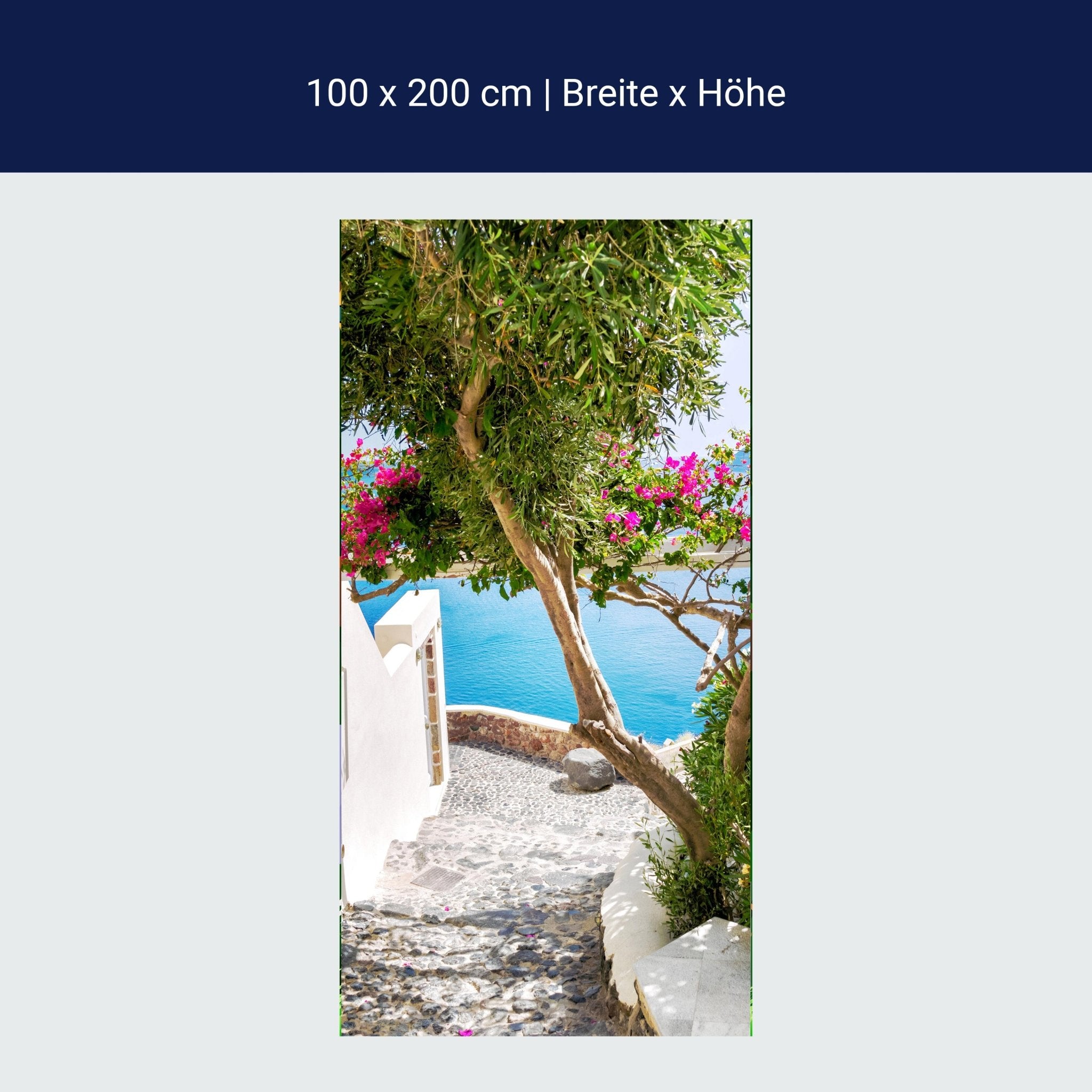 Türtapete Treppe mit Blick aufs Meer, Mediterran M1333 Türtapete Treppe mit Blick aufs Meer, Mediterran M1333