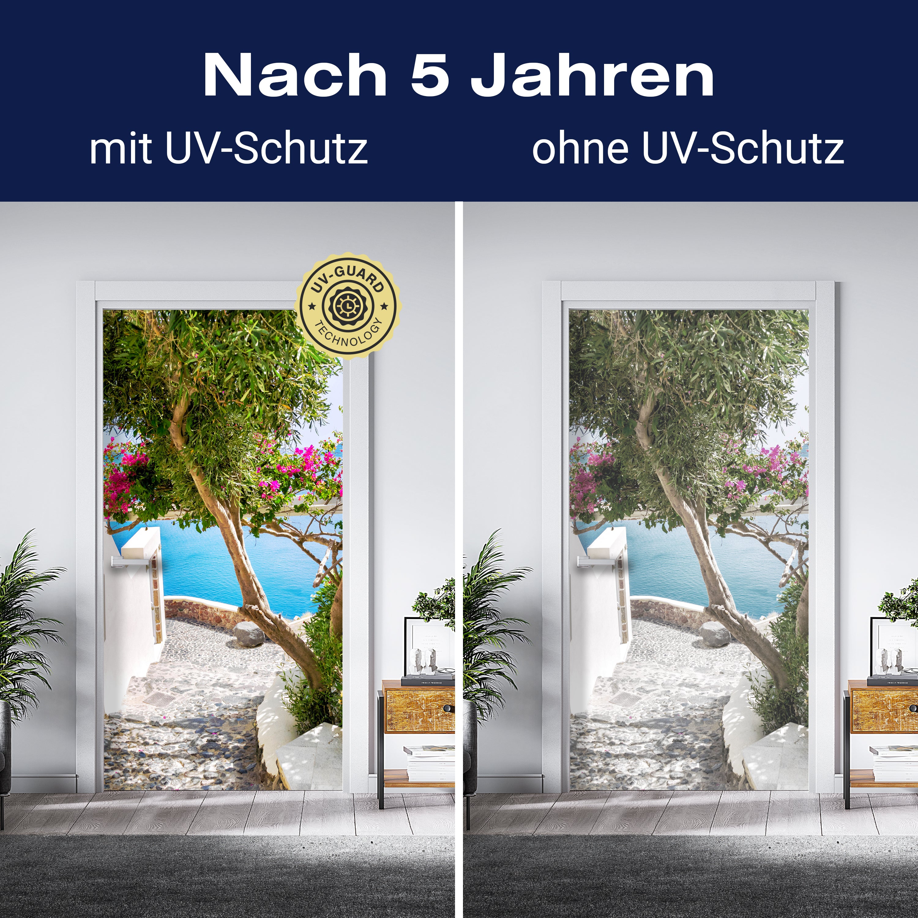 Türtapete Treppe mit Blick aufs Meer, Mediterran M1333 - Bild 4 Türtapete Treppe mit Blick aufs Meer, Mediterran M1333 - Bild 4