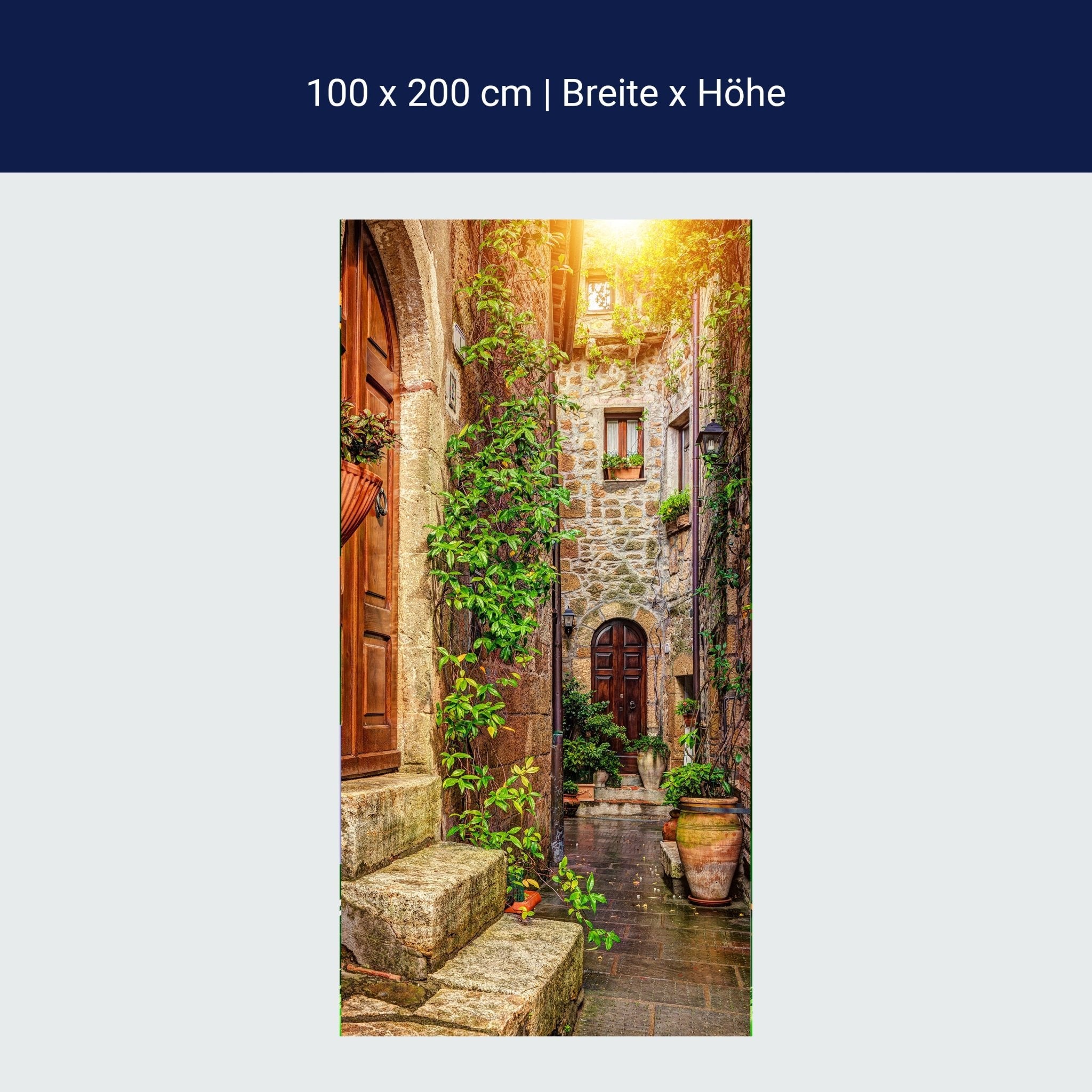 Türtapete Hinterhof, Efeu, Sonne, Rustikal, Regen M1335 Türtapete Hinterhof, Efeu, Sonne, Rustikal, Regen M1335