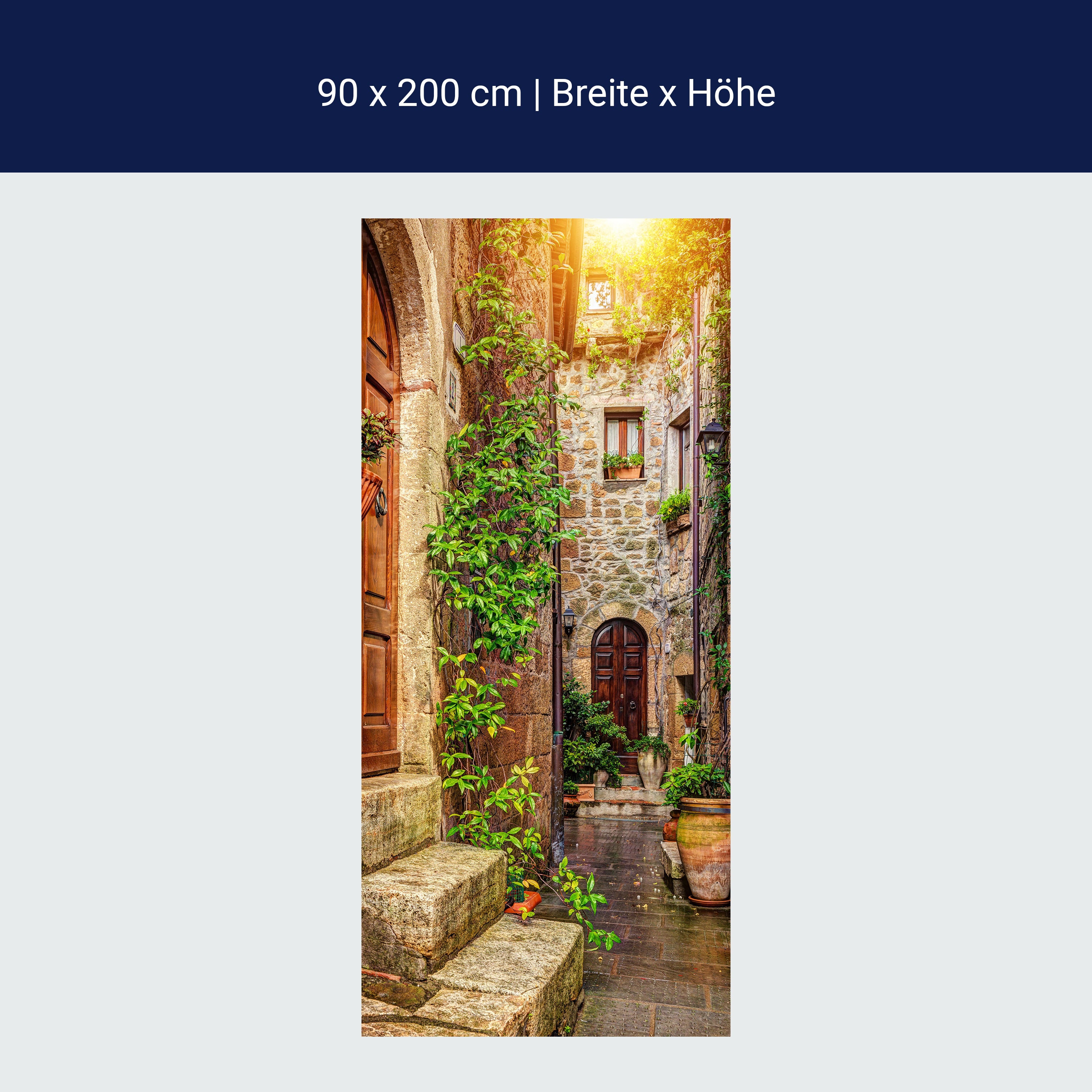 Türtapete Hinterhof, Efeu, Sonne, Rustikal, Regen M1335 Türtapete Hinterhof, Efeu, Sonne, Rustikal, Regen M1335