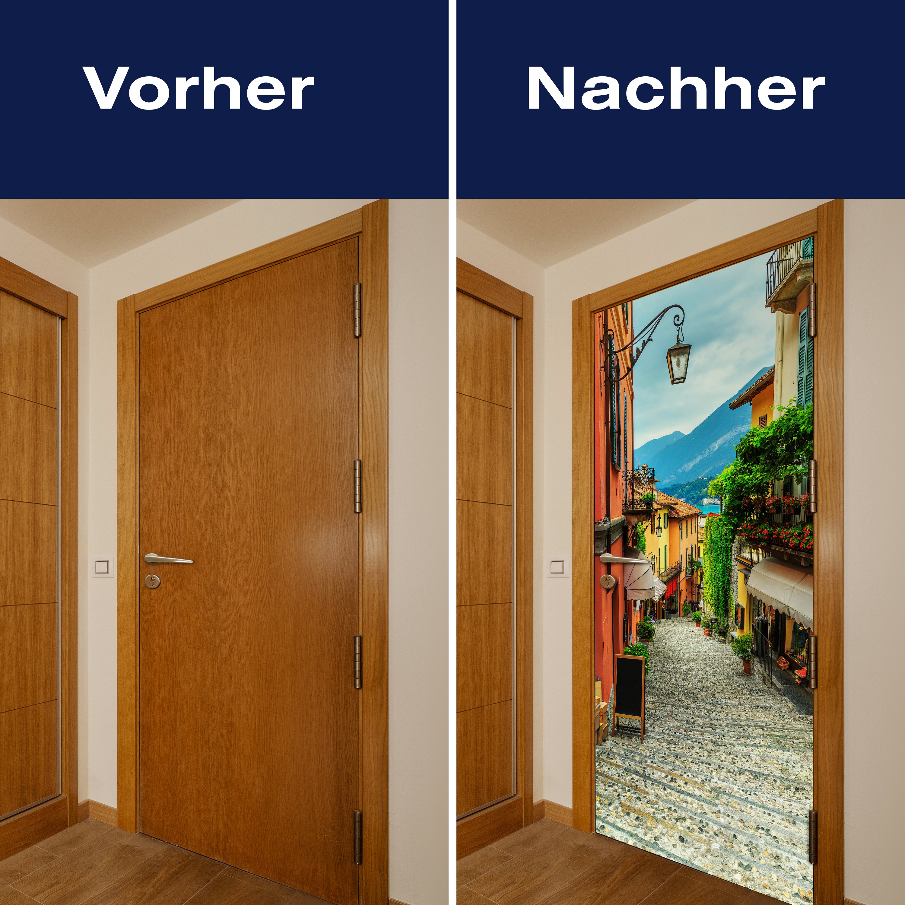 Türtapete Gasse mit Blick auf Berge & See, Italien M1336 - Bild 10 Türtapete Gasse mit Blick auf Berge & See, Italien M1336 - Bild 10