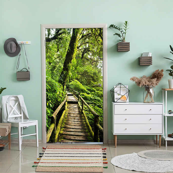 Türtapete Holz Weg im Dschungel, Bäume, Urwald M1339 - Bild 1 Türtapete Holz Weg im Dschungel, Bäume, Urwald M1339 - Bild 1