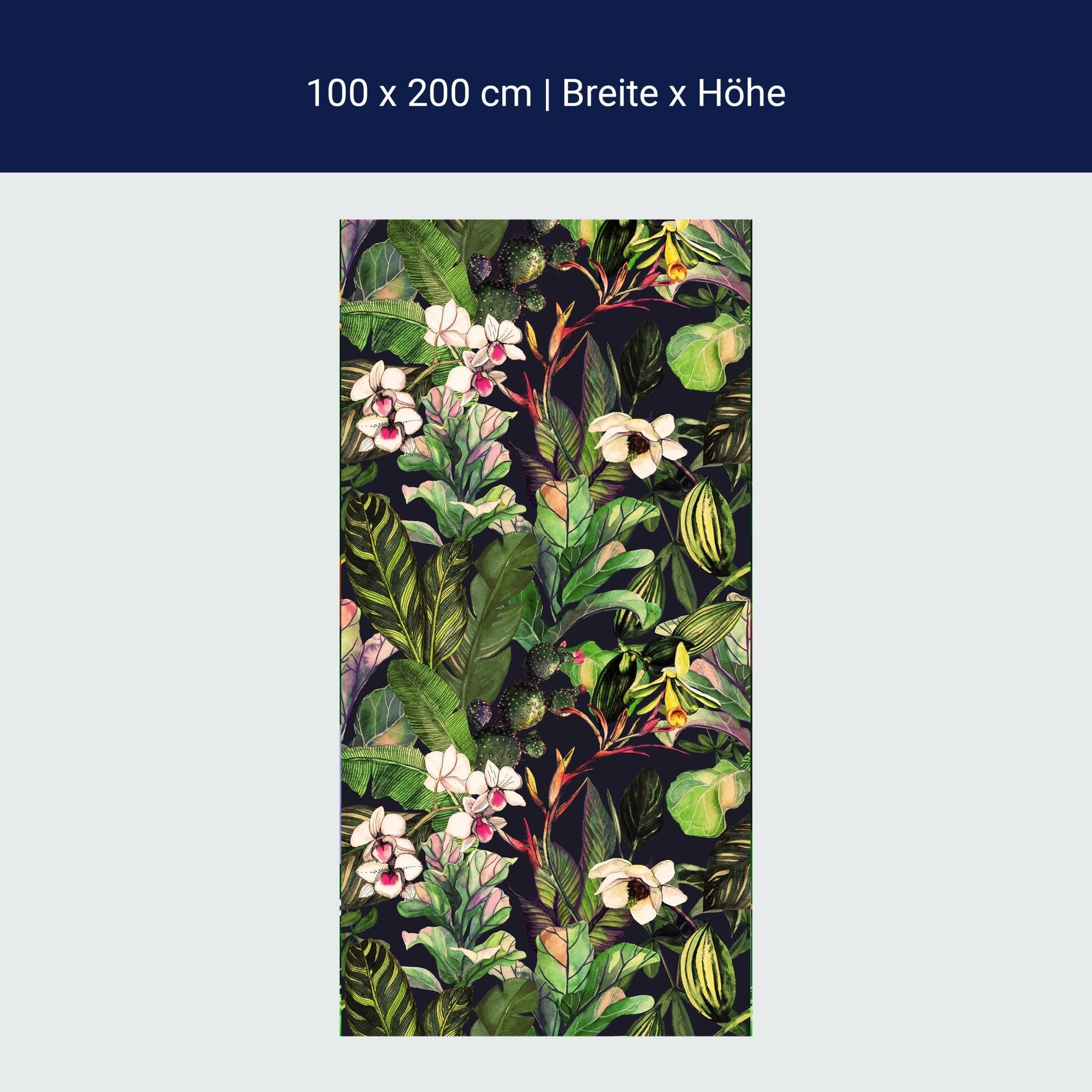 Türtapete Pflanzen Gemälde, Dschungel, Blumen M1347 Türtapete Pflanzen Gemälde, Dschungel, Blumen M1347