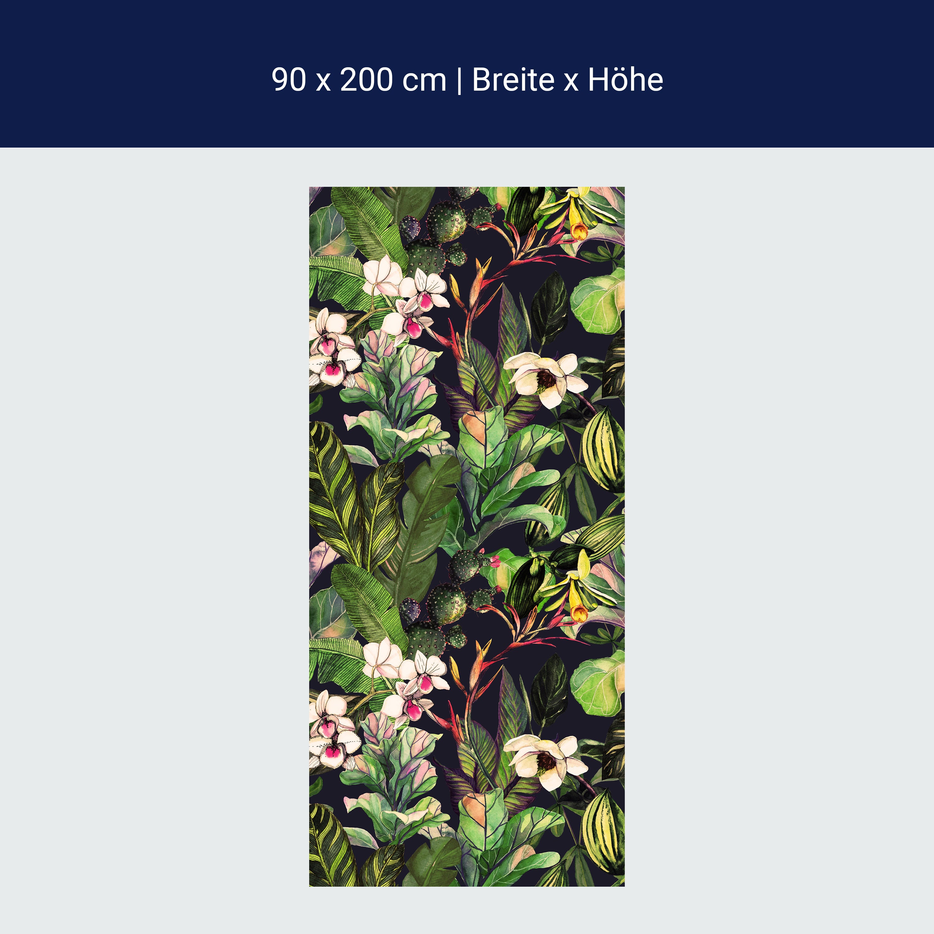 Türtapete Pflanzen Gemälde, Dschungel, Blumen M1347 Türtapete Pflanzen Gemälde, Dschungel, Blumen M1347