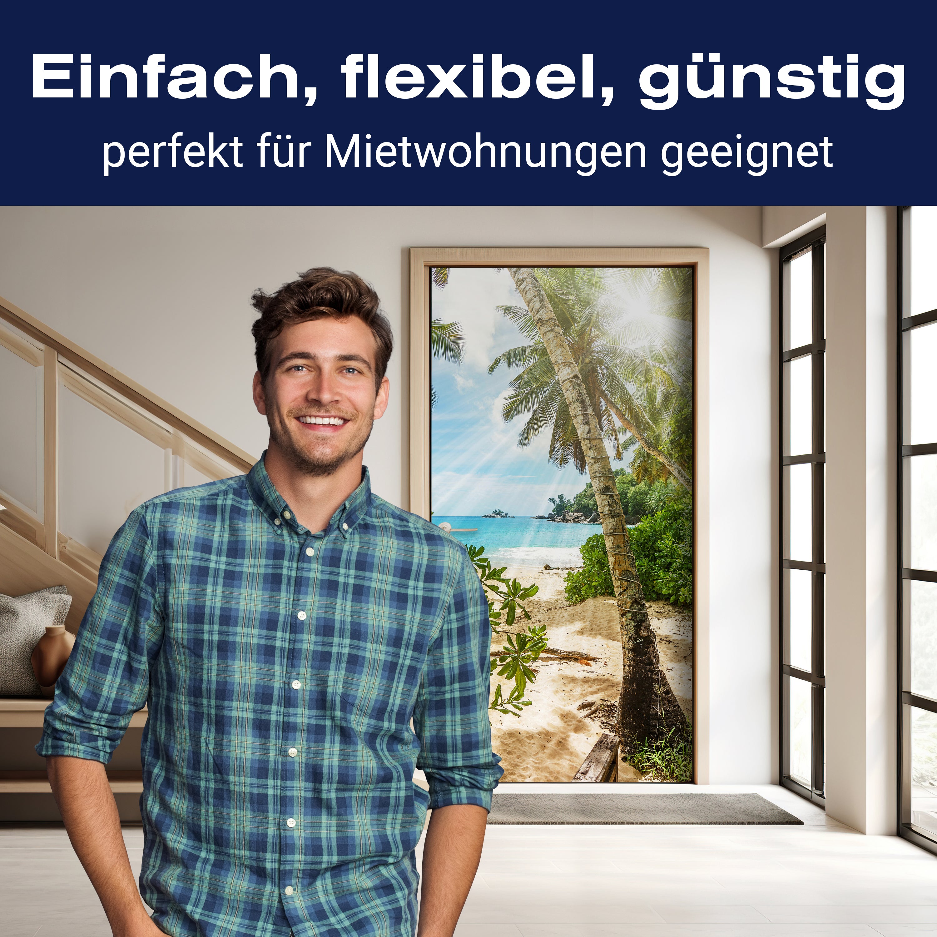 Türtapete Palme am Strand, Meer, Sonne, Insel M1349 - Bild 3 Türtapete Palme am Strand, Meer, Sonne, Insel M1349 - Bild 3