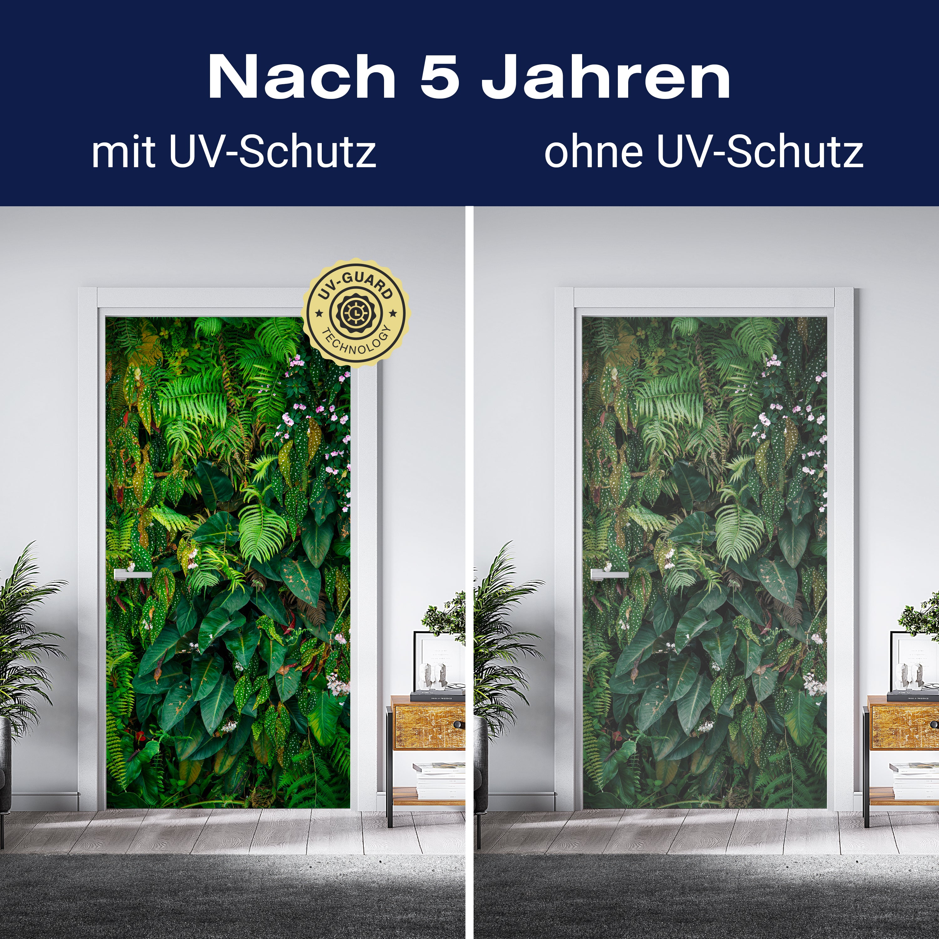 Türtapete Wand aus Blättern, Urwald, Natur, Grün M1352 - Bild 4 Türtapete Wand aus Blättern, Urwald, Natur, Grün M1352 - Bild 4