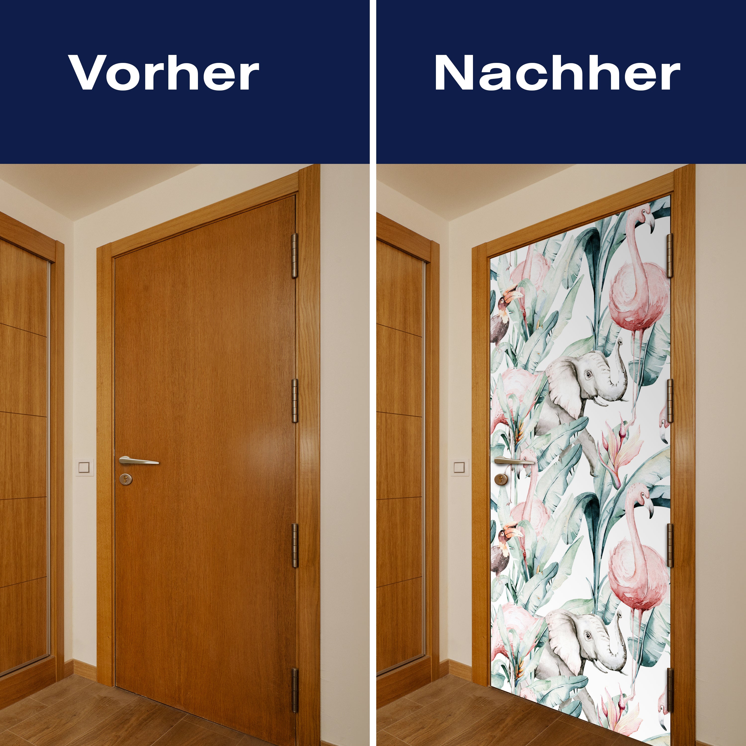 Türtapete Muster Elefanten & Flamingos, Tropisch M1356 - Bild 10 Türtapete Muster Elefanten & Flamingos, Tropisch M1356 - Bild 10