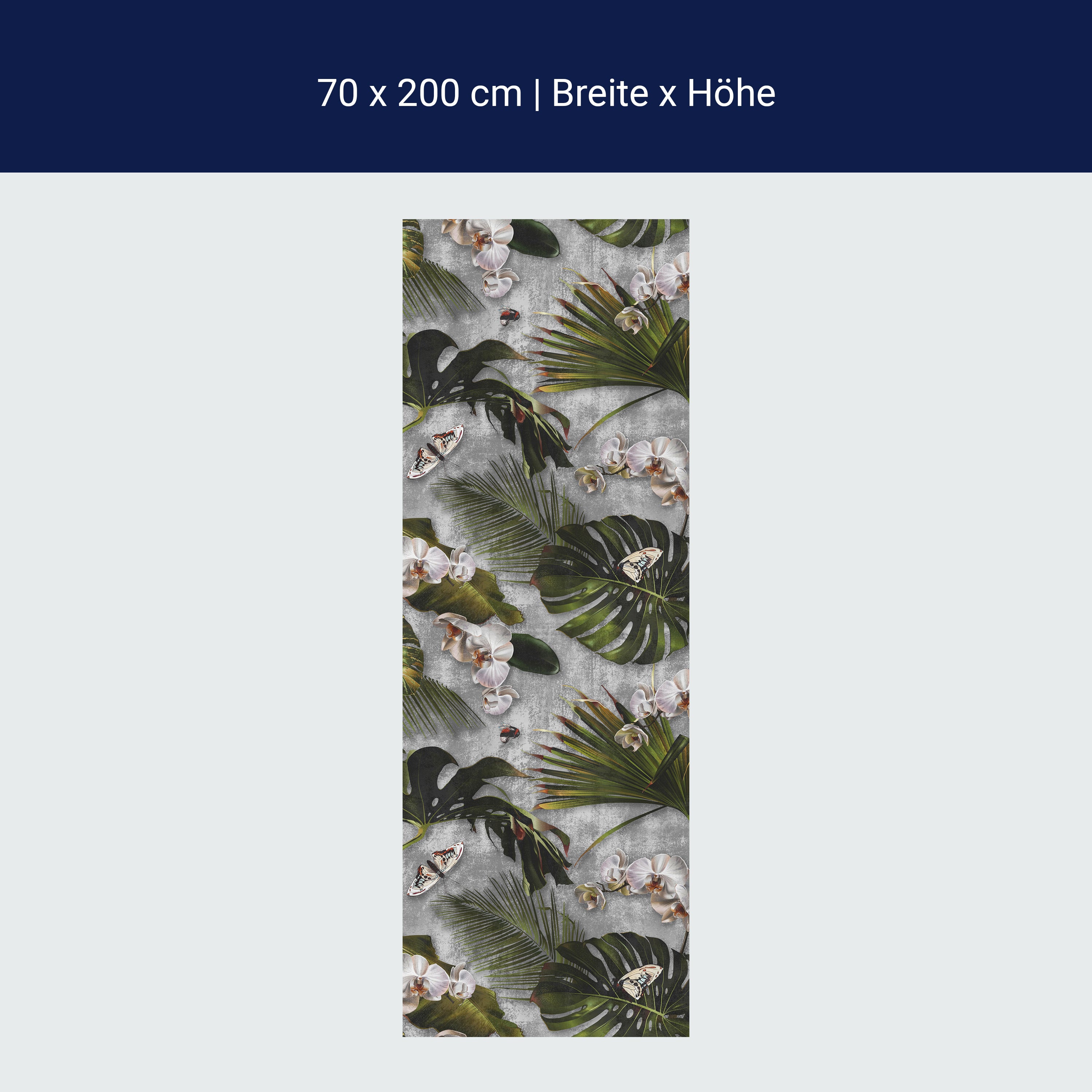 Türtapete Palmen Blätter, Blumen, Grunge Beton M1359 Türtapete Palmen Blätter, Blumen, Grunge Beton M1359