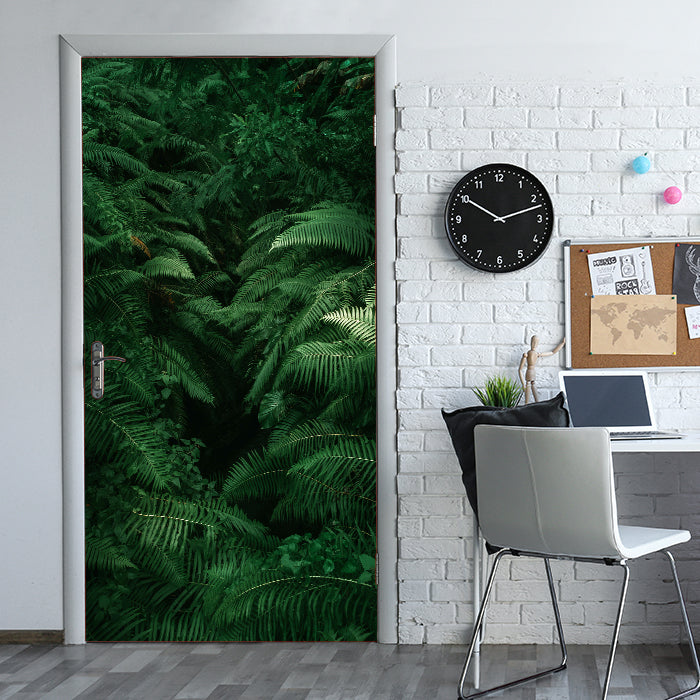 Türtapete Farne, Pflanzen, Urwald, Dschungel, Grün M1361 - Bild 1 Türtapete Farne, Pflanzen, Urwald, Dschungel, Grün M1361 - Bild 1