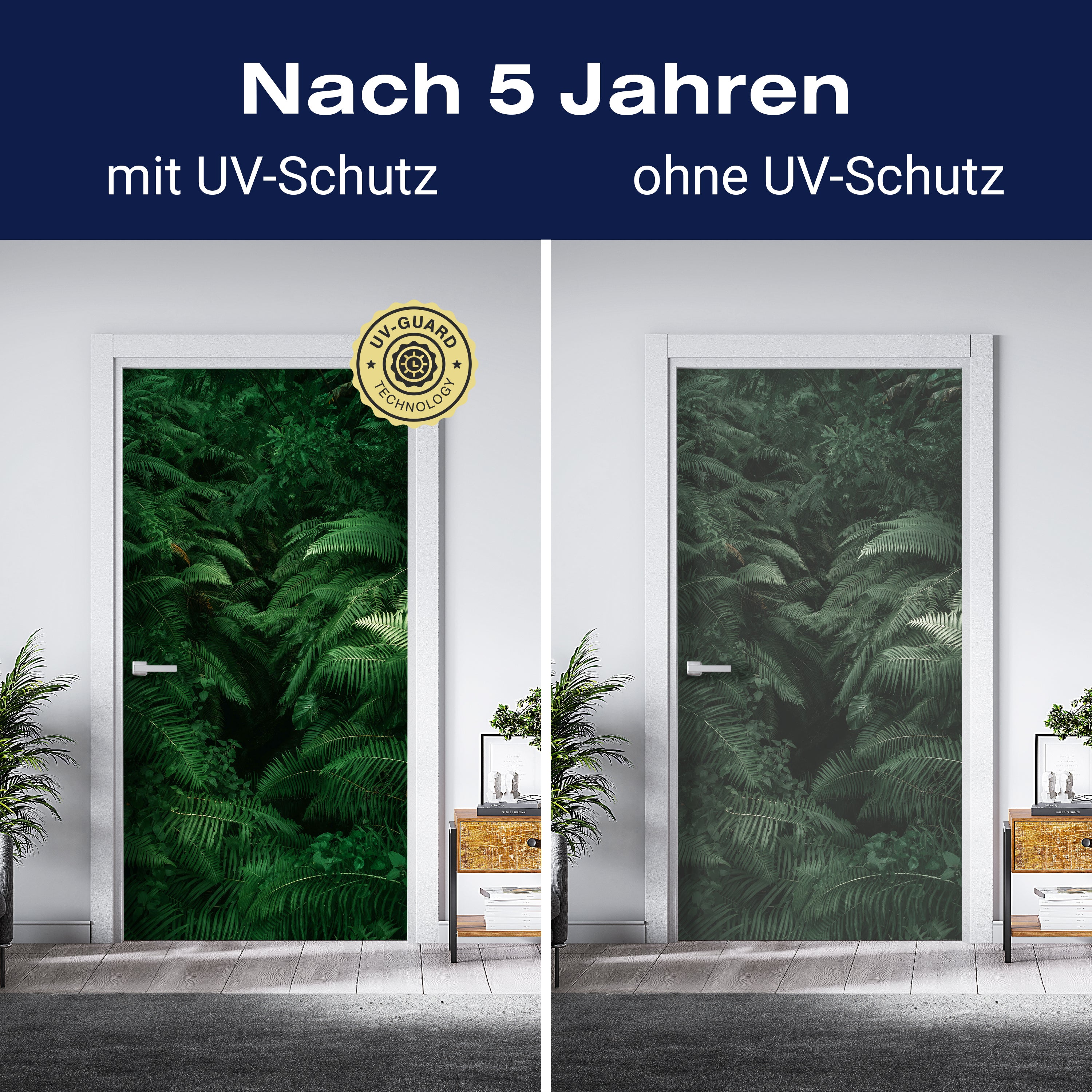 Türtapete Farne, Pflanzen, Urwald, Dschungel, Grün M1361 - Bild 4 Türtapete Farne, Pflanzen, Urwald, Dschungel, Grün M1361 - Bild 4