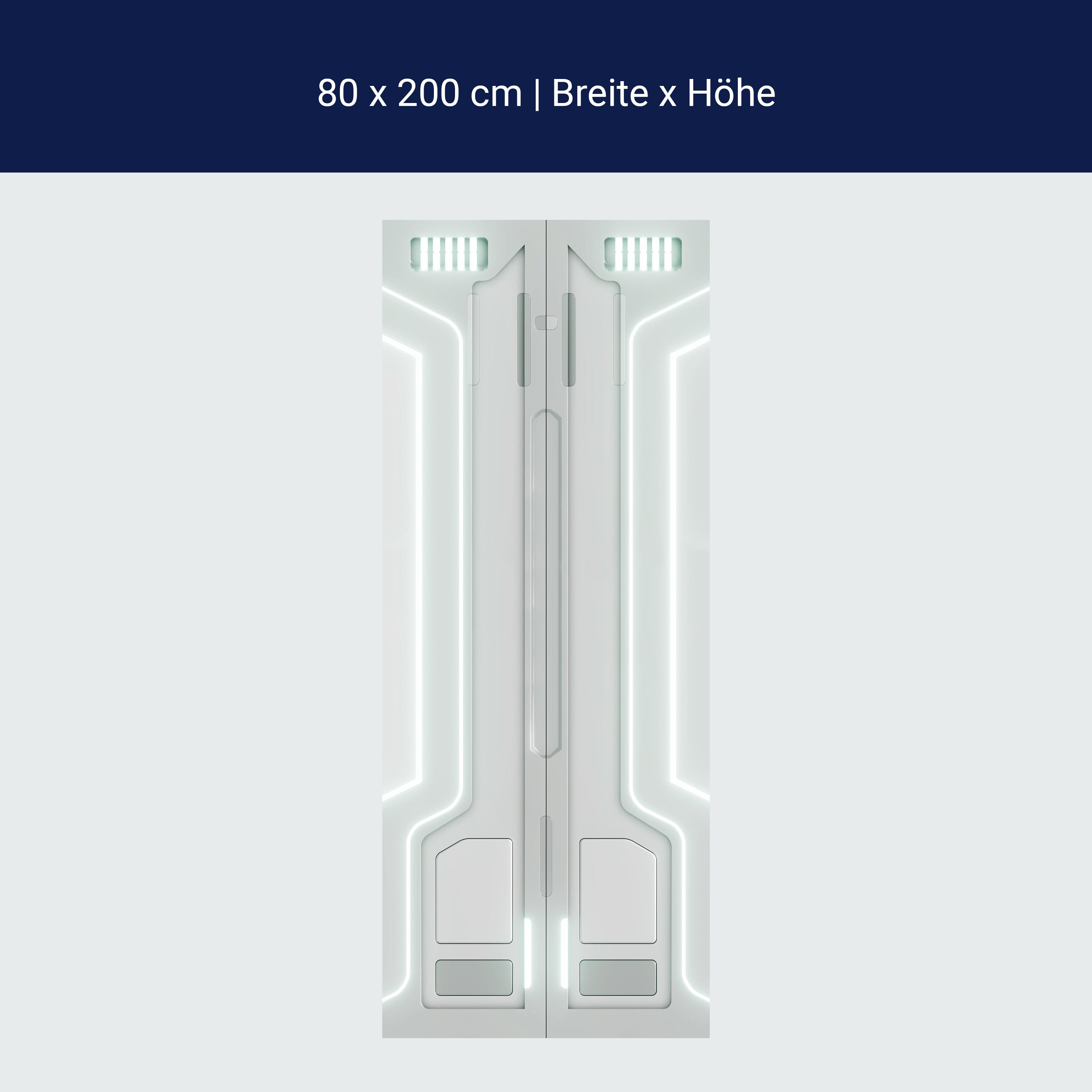 Türtapete Futuristische Tür, LED, Raumschiff M1365 Türtapete Futuristische Tür, LED, Raumschiff M1365