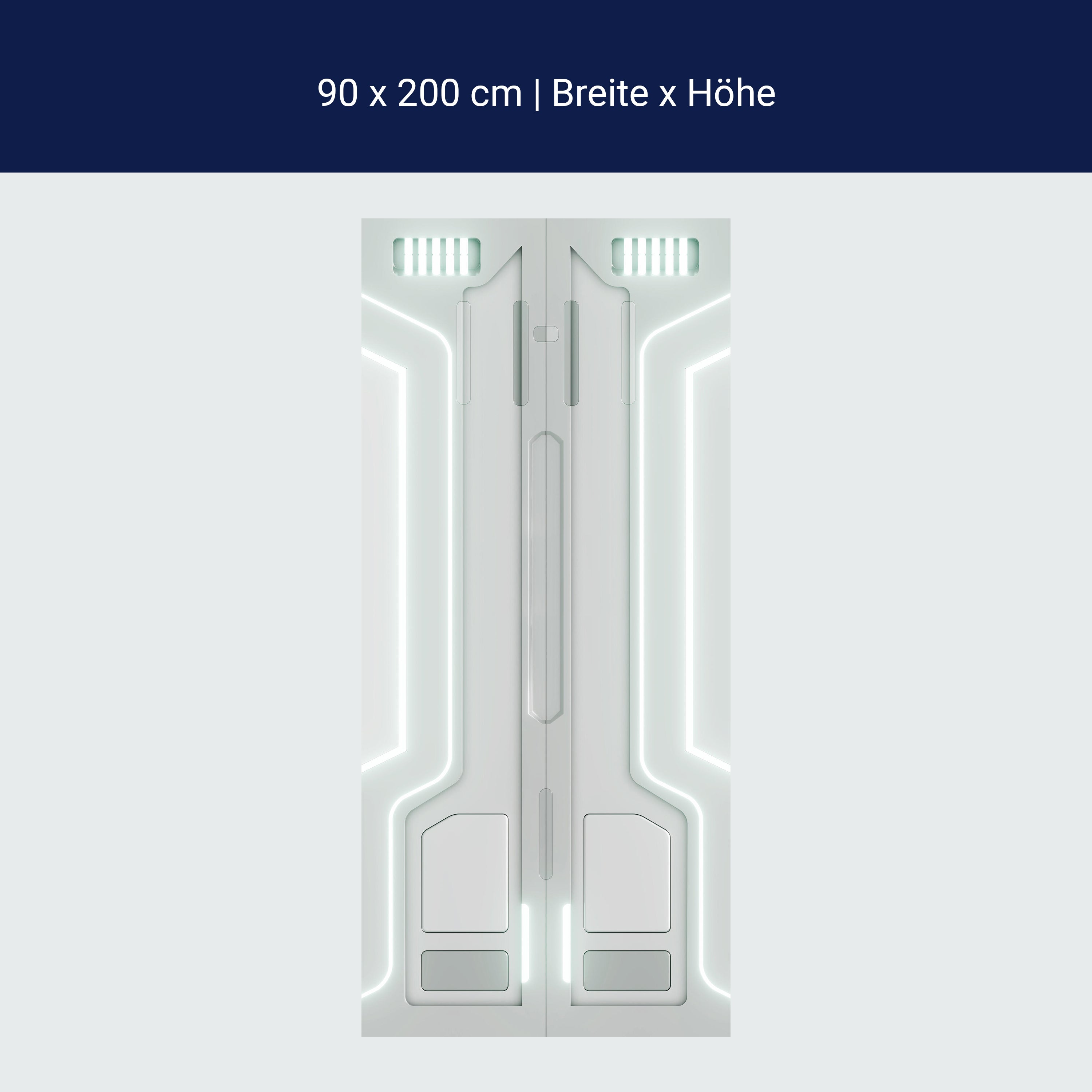 Türtapete Futuristische Tür, LED, Raumschiff M1365 Türtapete Futuristische Tür, LED, Raumschiff M1365