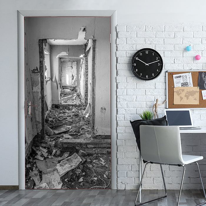 Türtapete Gang in Abriss Haus, Grunge, Tapete M1367 - Bild 1 Türtapete Gang in Abriss Haus, Grunge, Tapete M1367 - Bild 1