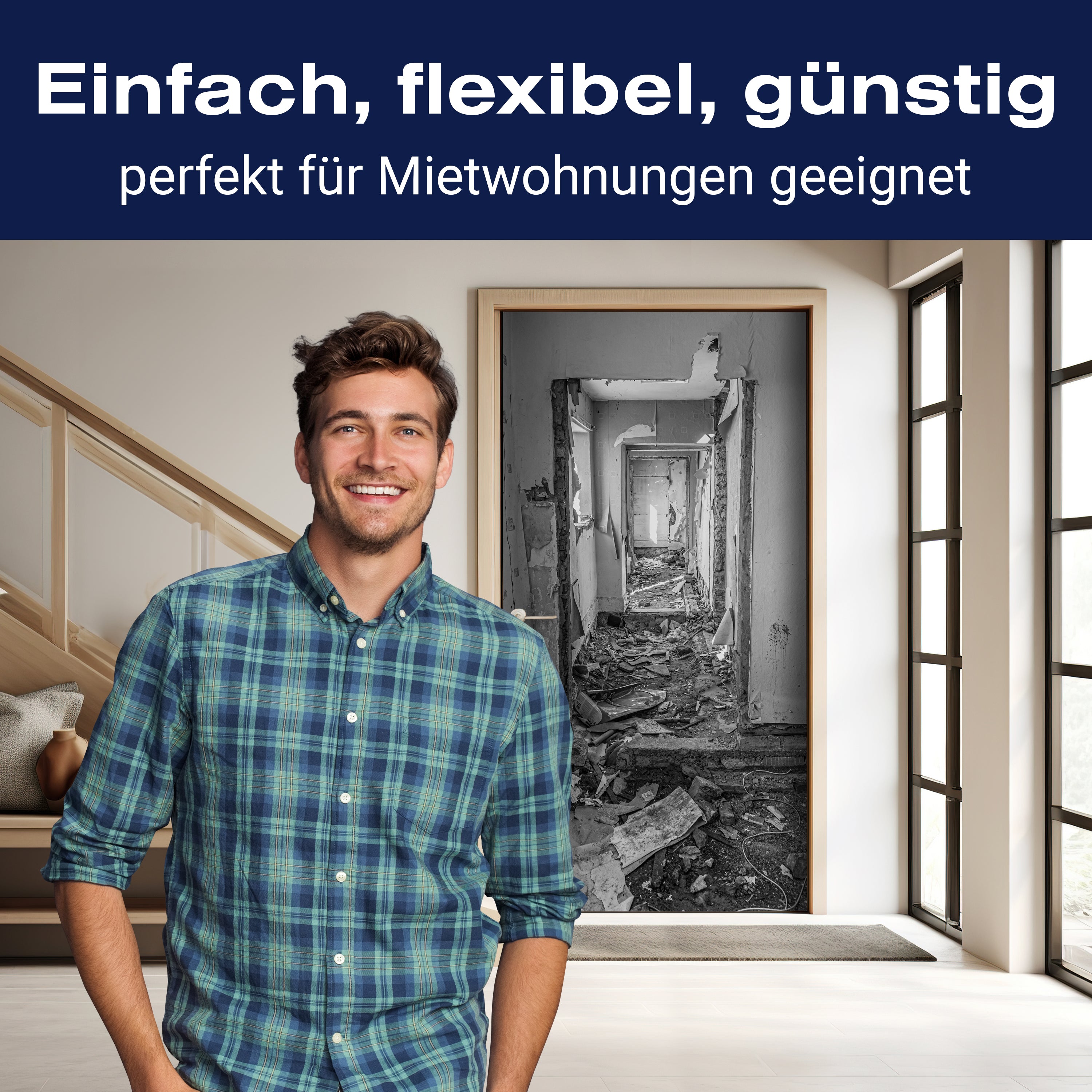 Türtapete Gang in Abriss Haus, Grunge, Tapete M1367 - Bild 3 Türtapete Gang in Abriss Haus, Grunge, Tapete M1367 - Bild 3