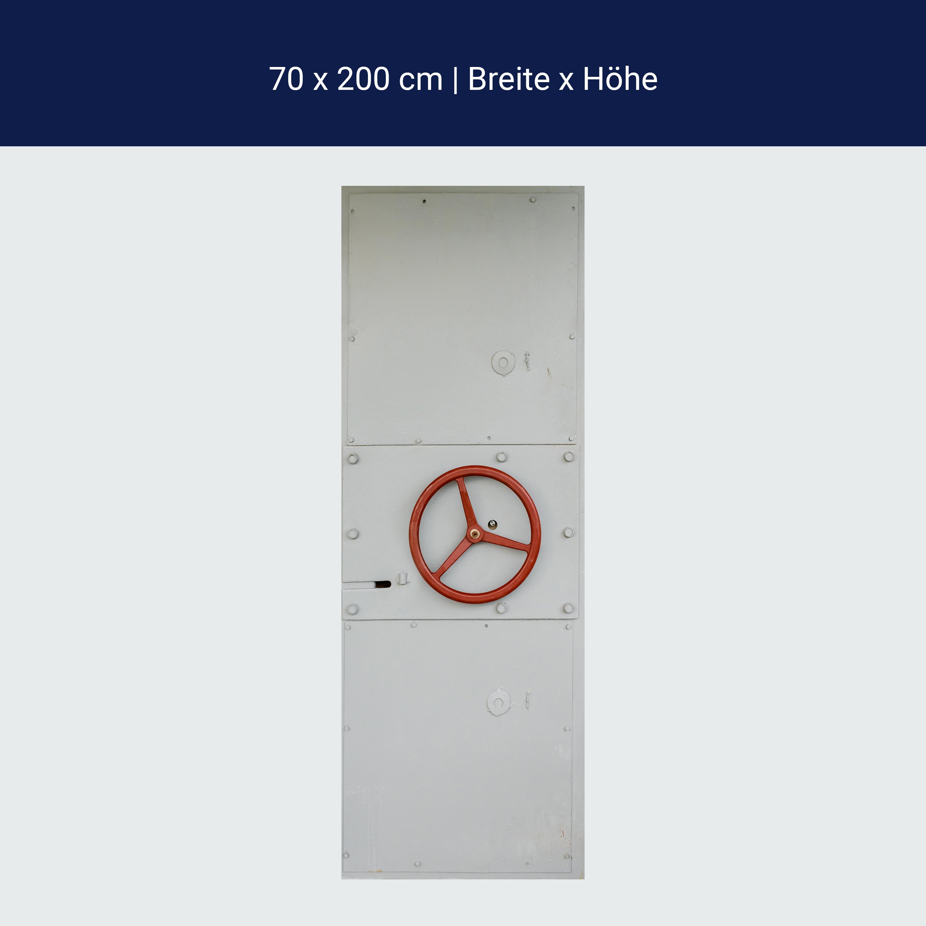 Türtapete Weiße Metalltür, rotes Rad, Tür M1372 Türtapete Weiße Metalltür, rotes Rad, Tür M1372