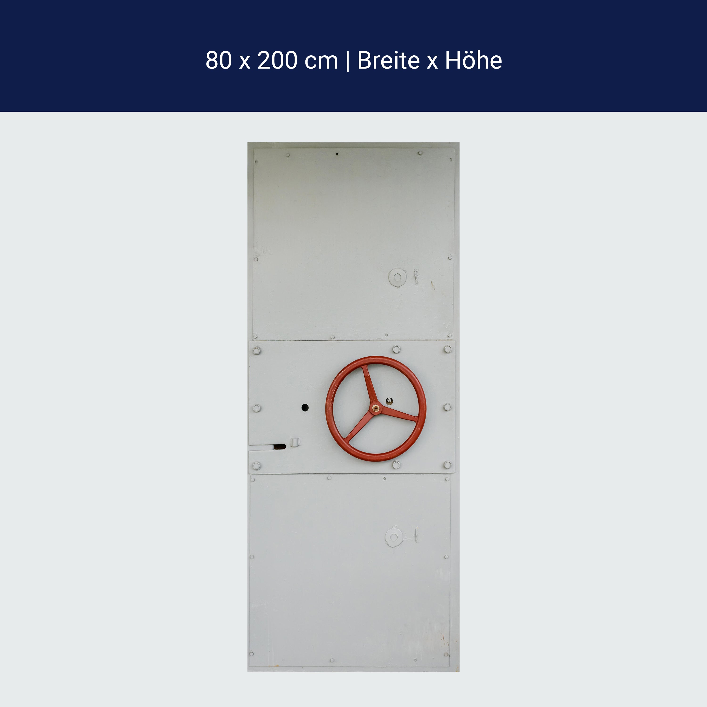 Türtapete Weiße Metalltür, rotes Rad, Tür M1372 Türtapete Weiße Metalltür, rotes Rad, Tür M1372