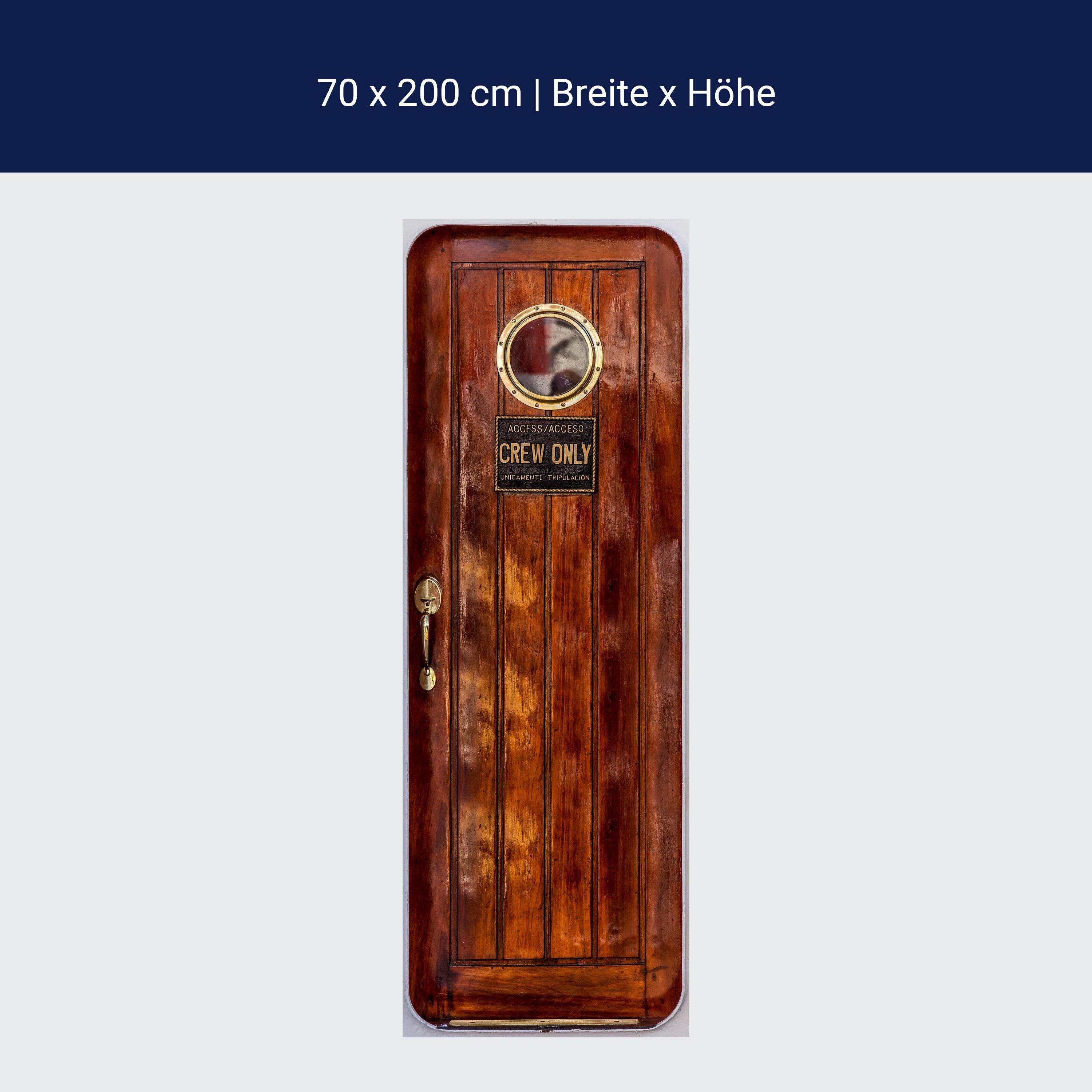 Türtapete Holztür Schiff, Crew only, Bullauge M1374 Türtapete Holztür Schiff, Crew only, Bullauge M1374