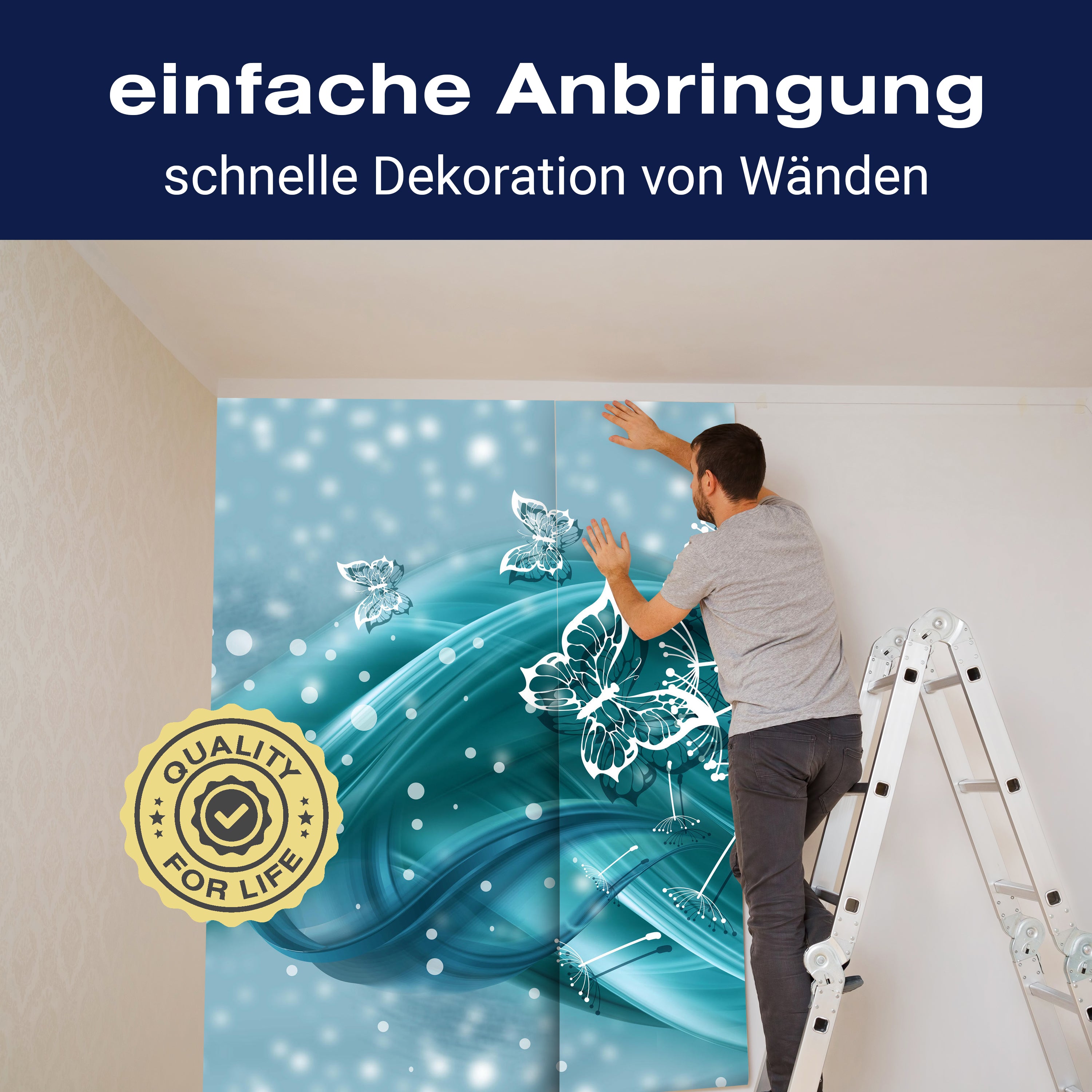 Fototapete Pusteblume Ornament türkis M1378 - Bild 3 Fototapete Pusteblume Ornament türkis M1378 - Bild 3