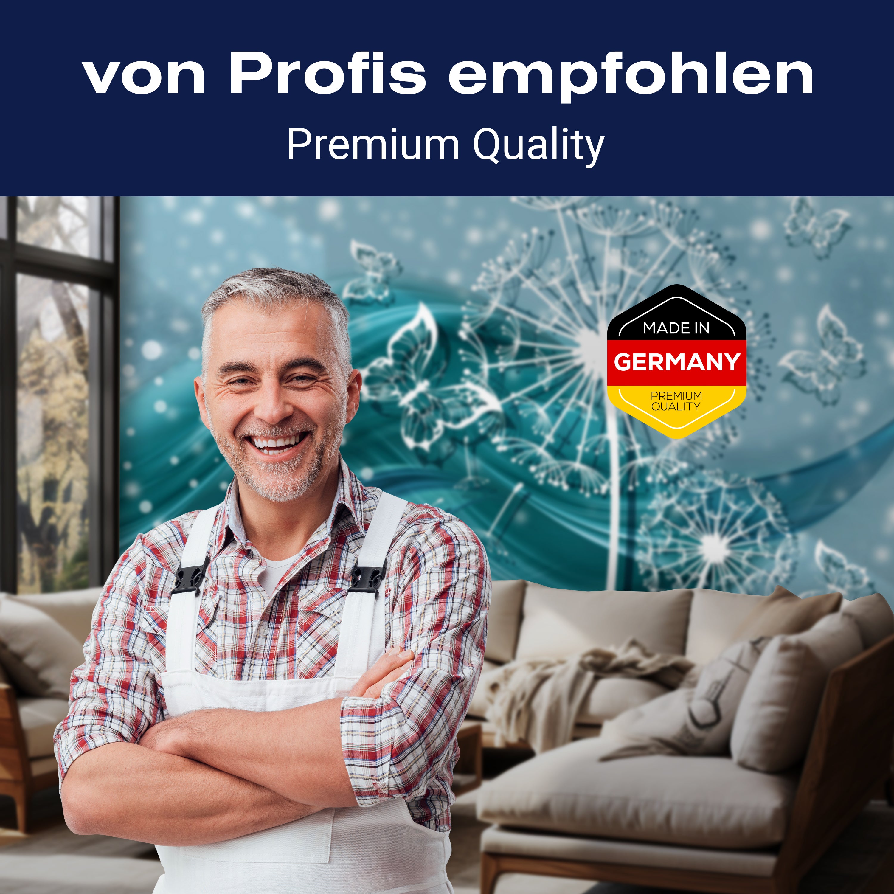 Fototapete Pusteblume Ornament türkis M1378 - Bild 5 Fototapete Pusteblume Ornament türkis M1378 - Bild 5