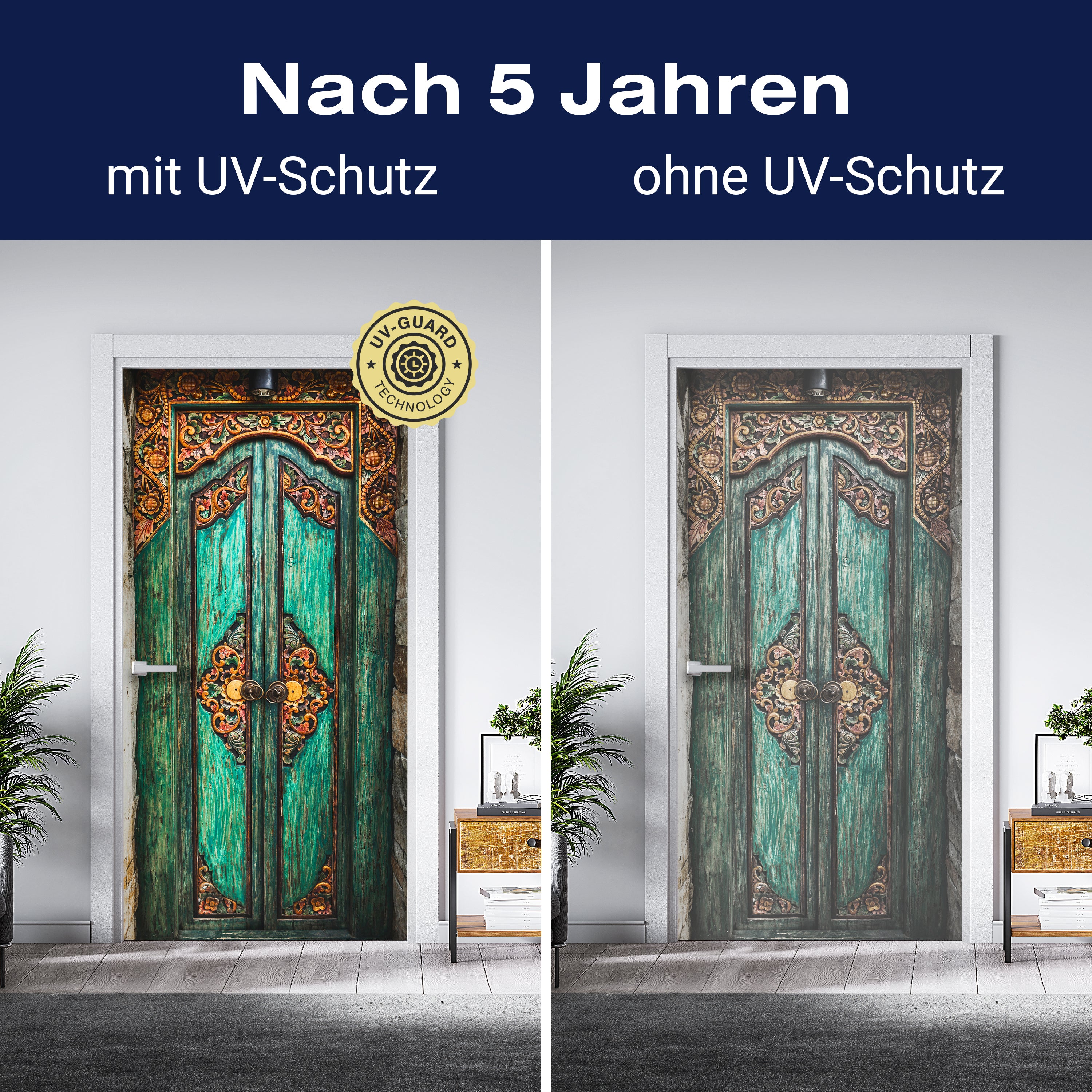 Türtapete dekorierte Holztür, Grün, Tür, Deko M1378 - Bild 4 Türtapete dekorierte Holztür, Grün, Tür, Deko M1378 - Bild 4