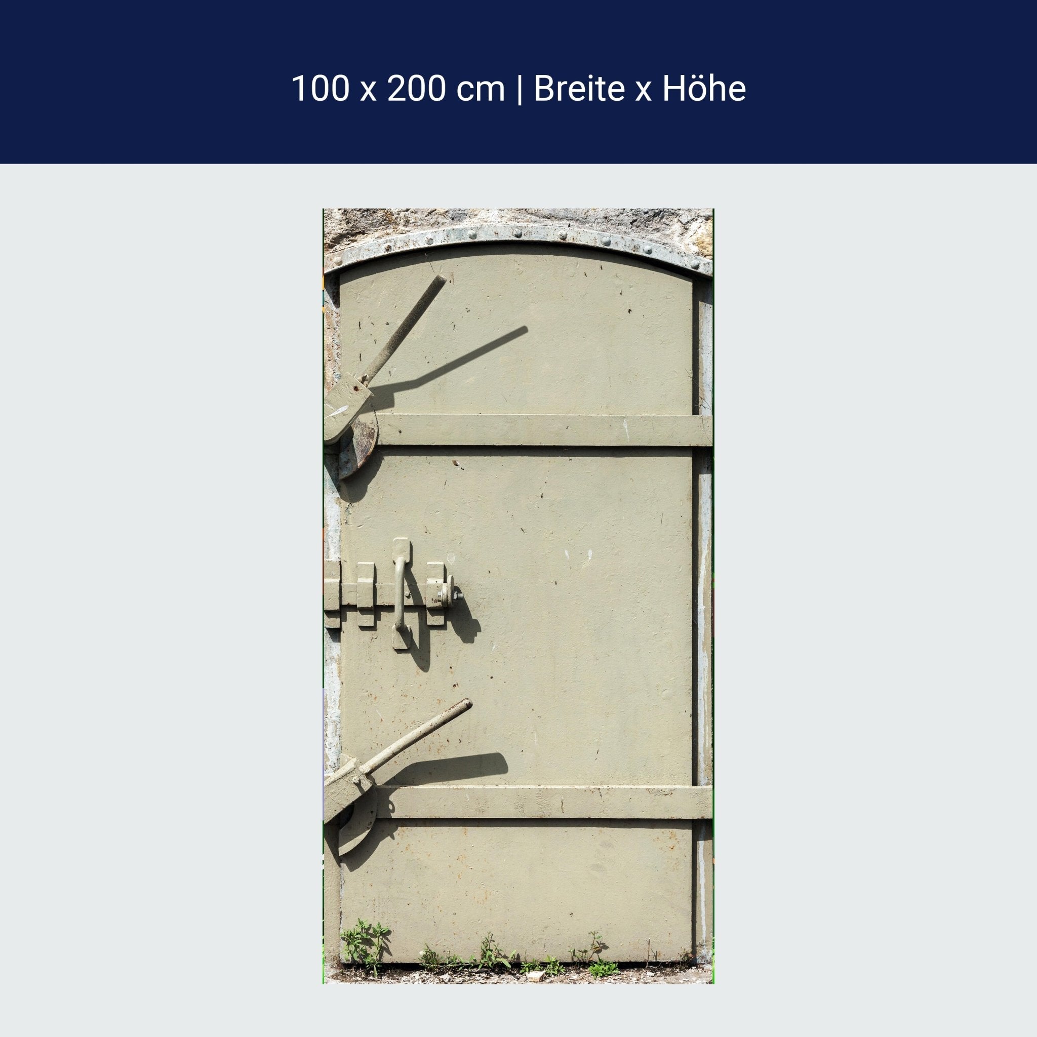 Türtapete verriegelte Metalltür, Beige, Stein M1379 Türtapete verriegelte Metalltür, Beige, Stein M1379