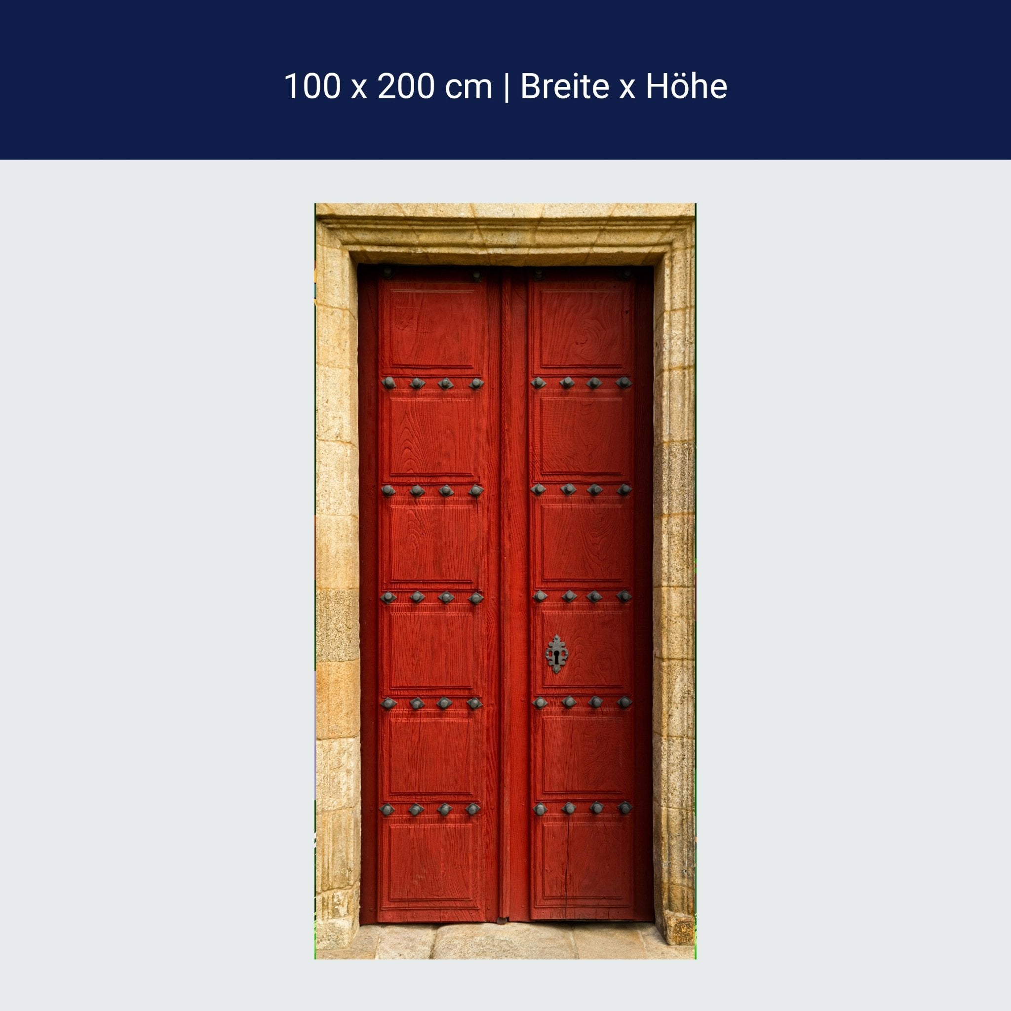 Türtapete rote Holztür, Maserung, Holz, Metall M1381 Türtapete rote Holztür, Maserung, Holz, Metall M1381