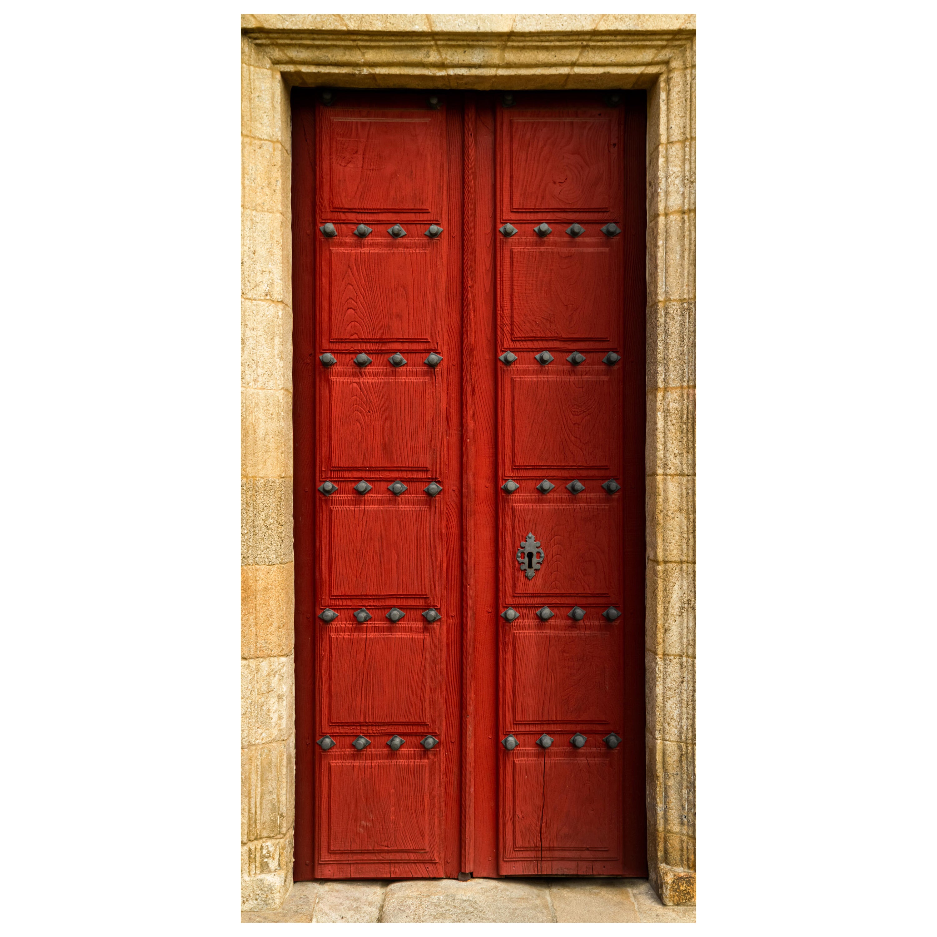 Türtapete rote Holztür, Maserung, Holz, Metall M1381 - Bild 2 Türtapete rote Holztür, Maserung, Holz, Metall M1381 - Bild 2