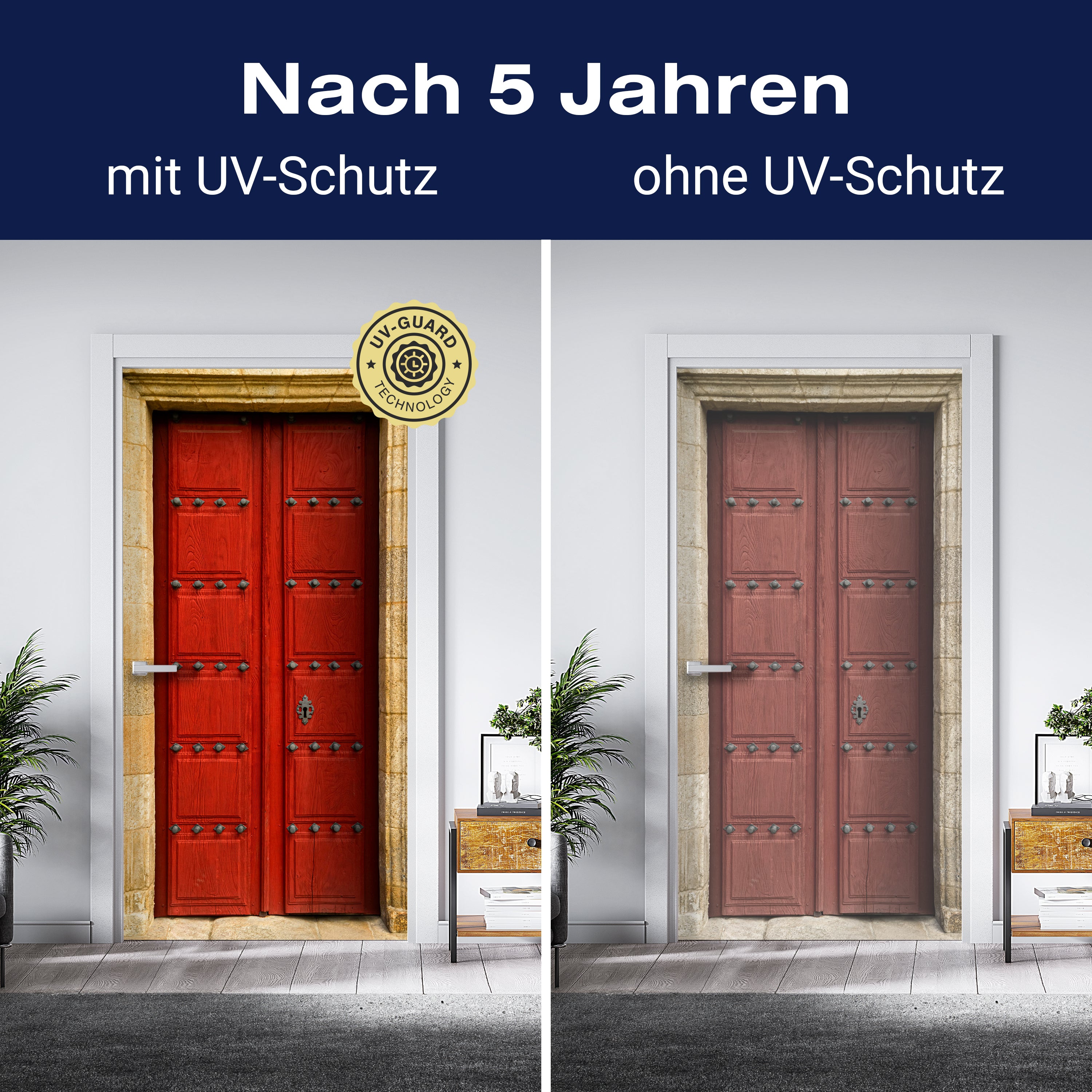 Türtapete rote Holztür, Maserung, Holz, Metall M1381 - Bild 4 Türtapete rote Holztür, Maserung, Holz, Metall M1381 - Bild 4