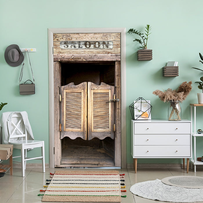 Türtapete Saloon Tür, Cowboy, Wilder Westen, Holz M1382 - Bild 1 Türtapete Saloon Tür, Cowboy, Wilder Westen, Holz M1382 - Bild 1