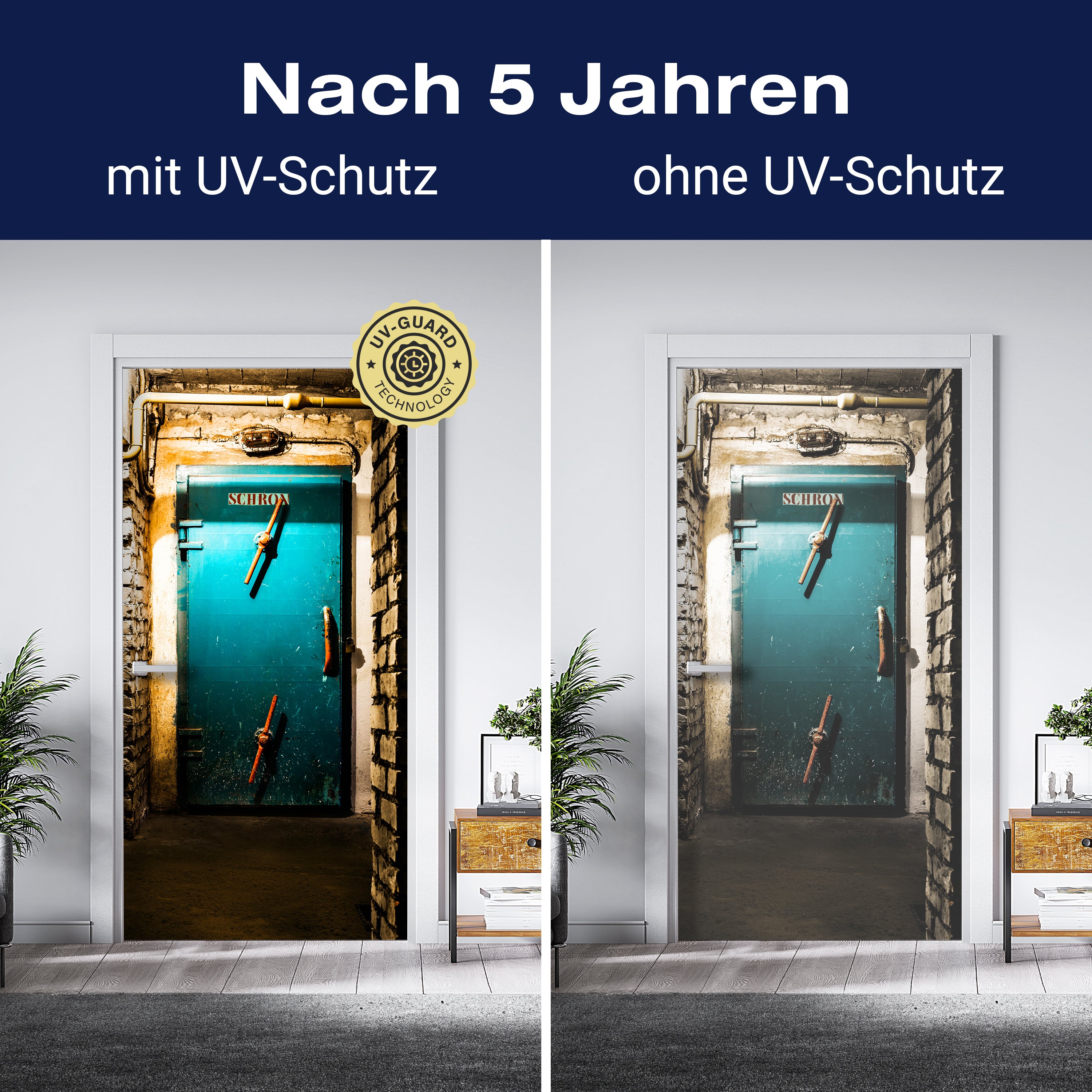 Türtapete Blaue Metall Tür, Rost, Mauer, Stein M1384 - Bild 4 Türtapete Blaue Metall Tür, Rost, Mauer, Stein M1384 - Bild 4