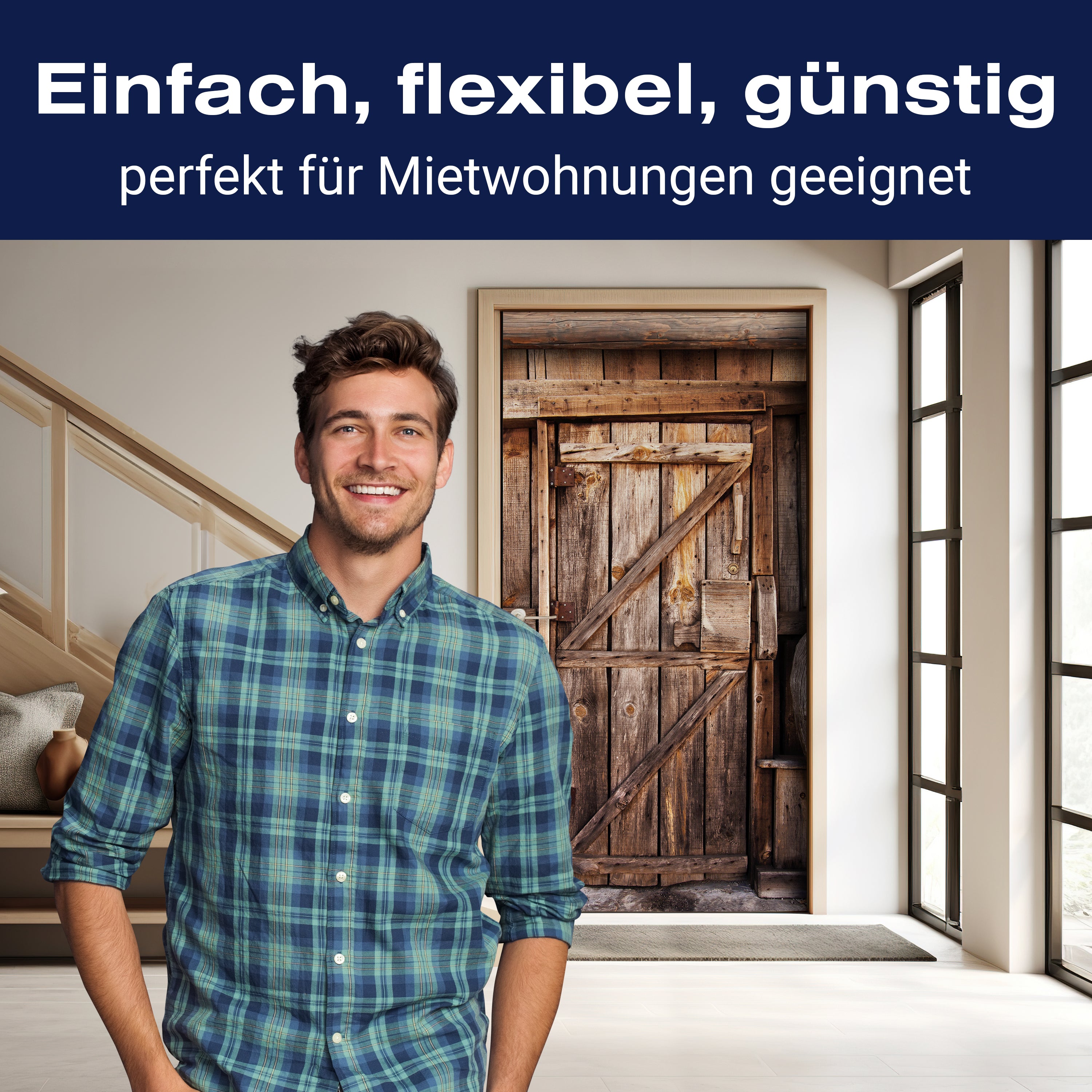 Türtapete Holztür, Holz Haus, Scheune, Schloss M1385 - Bild 3 Türtapete Holztür, Holz Haus, Scheune, Schloss M1385 - Bild 3