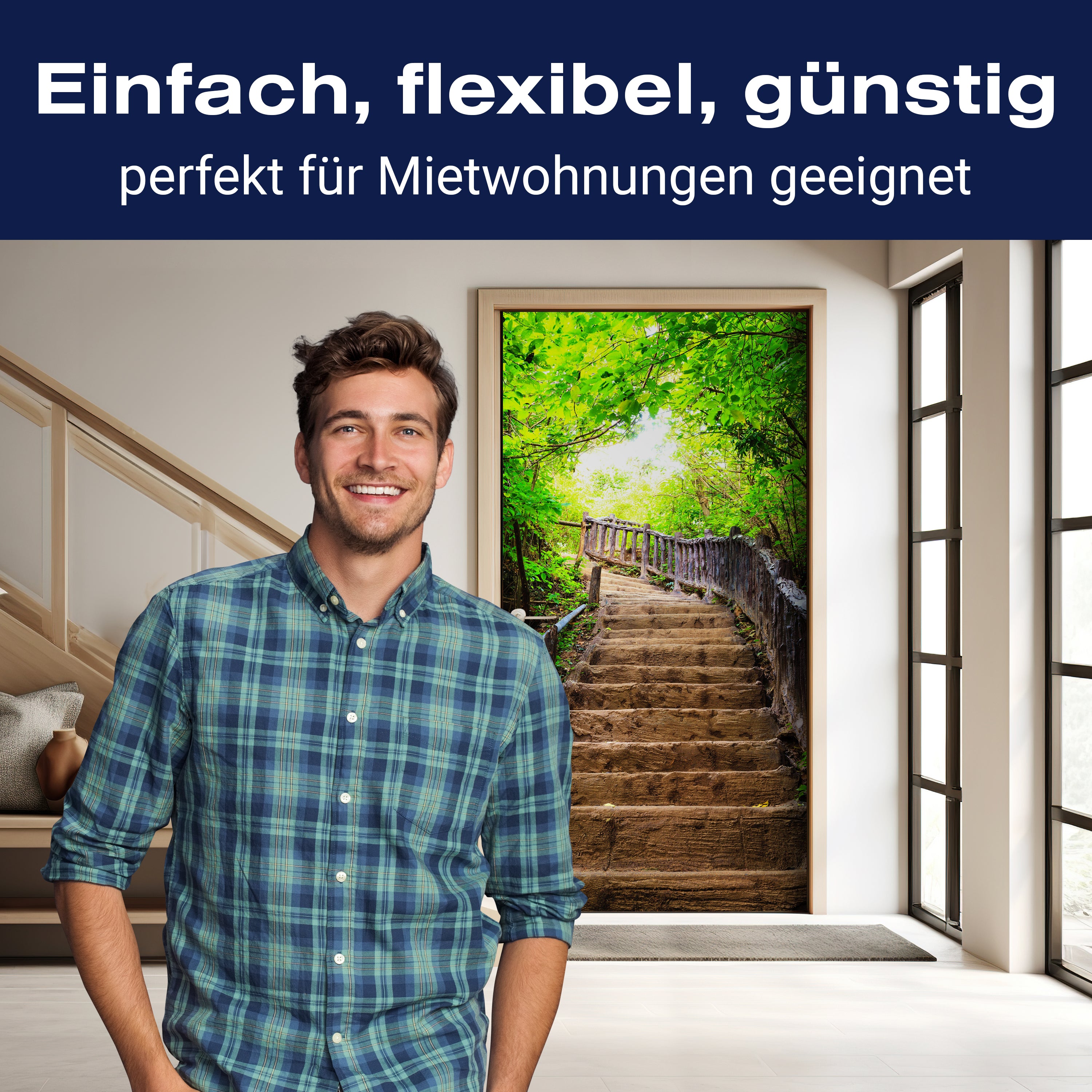 Türtapete Treppe im Wald, Steintreppe, Holz, Bäume M1387 - Bild 3 Türtapete Treppe im Wald, Steintreppe, Holz, Bäume M1387 - Bild 3