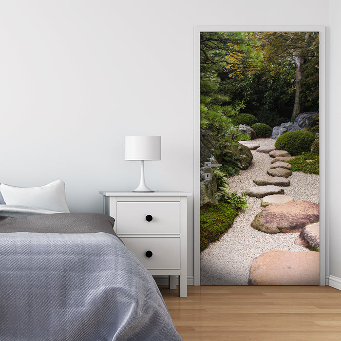 Türtapete Japanischer Zen Garten, Steine, Pflanzen M1390 - Bild 1 Türtapete Japanischer Zen Garten, Steine, Pflanzen M1390 - Bild 1