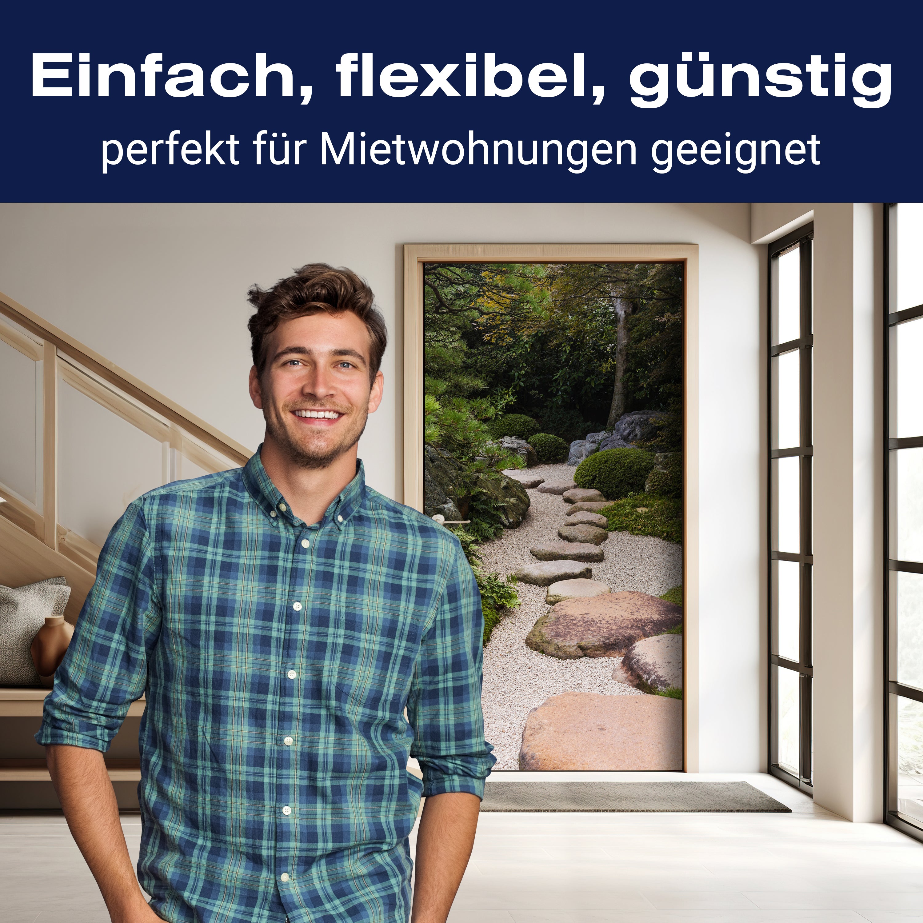 Türtapete Japanischer Zen Garten, Steine, Pflanzen M1390 - Bild 3 Türtapete Japanischer Zen Garten, Steine, Pflanzen M1390 - Bild 3