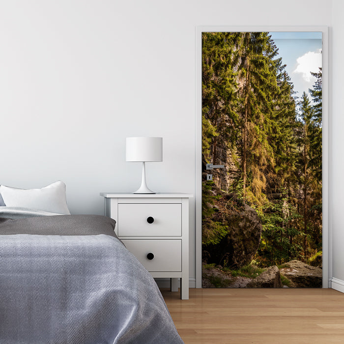 Türtapete Nadelwald & Felsen, Bäume, Wald, Natur M1392 - Bild 1 Türtapete Nadelwald & Felsen, Bäume, Wald, Natur M1392 - Bild 1