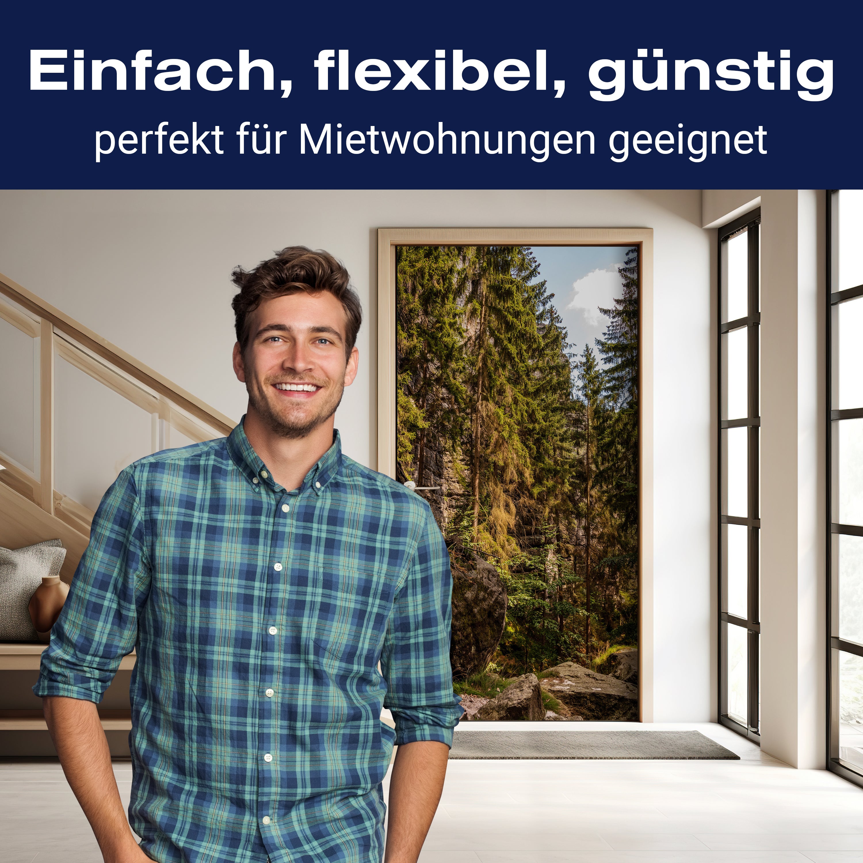 Türtapete Nadelwald & Felsen, Bäume, Wald, Natur M1392 - Bild 3 Türtapete Nadelwald & Felsen, Bäume, Wald, Natur M1392 - Bild 3