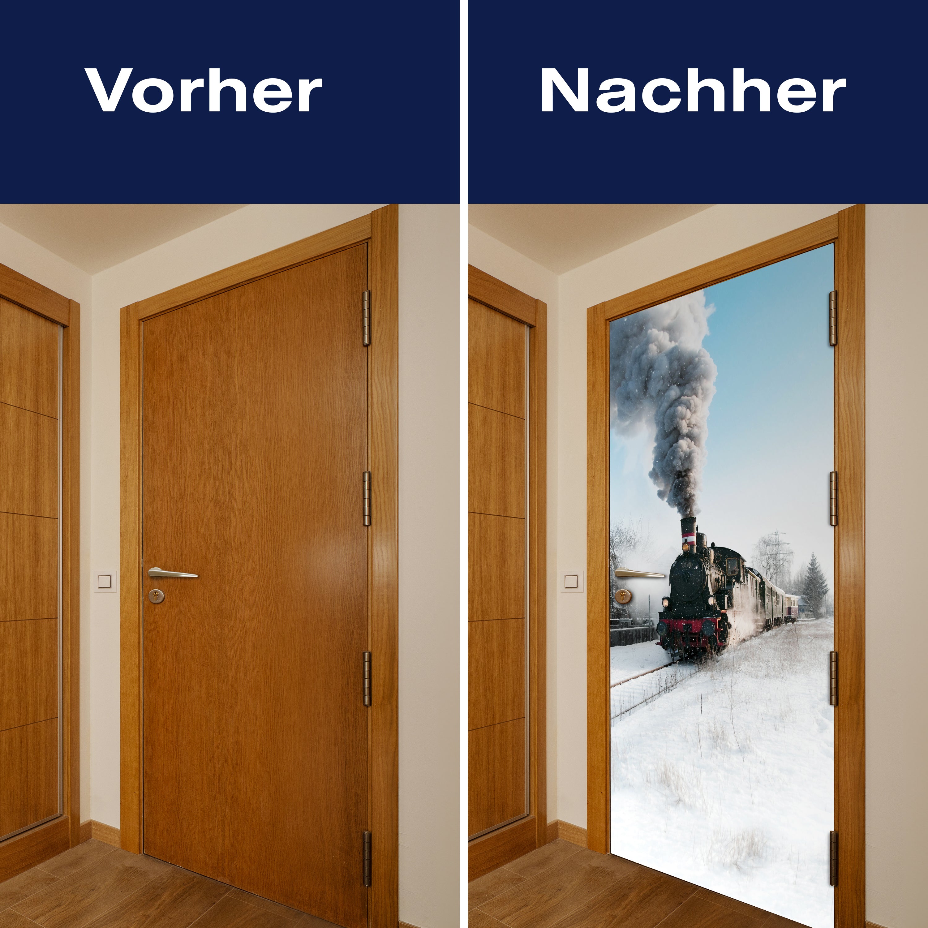 Türtapete Dampflok im Schnee, Eisenbahn, Rauch M1398 - Bild 10 Türtapete Dampflok im Schnee, Eisenbahn, Rauch M1398 - Bild 10