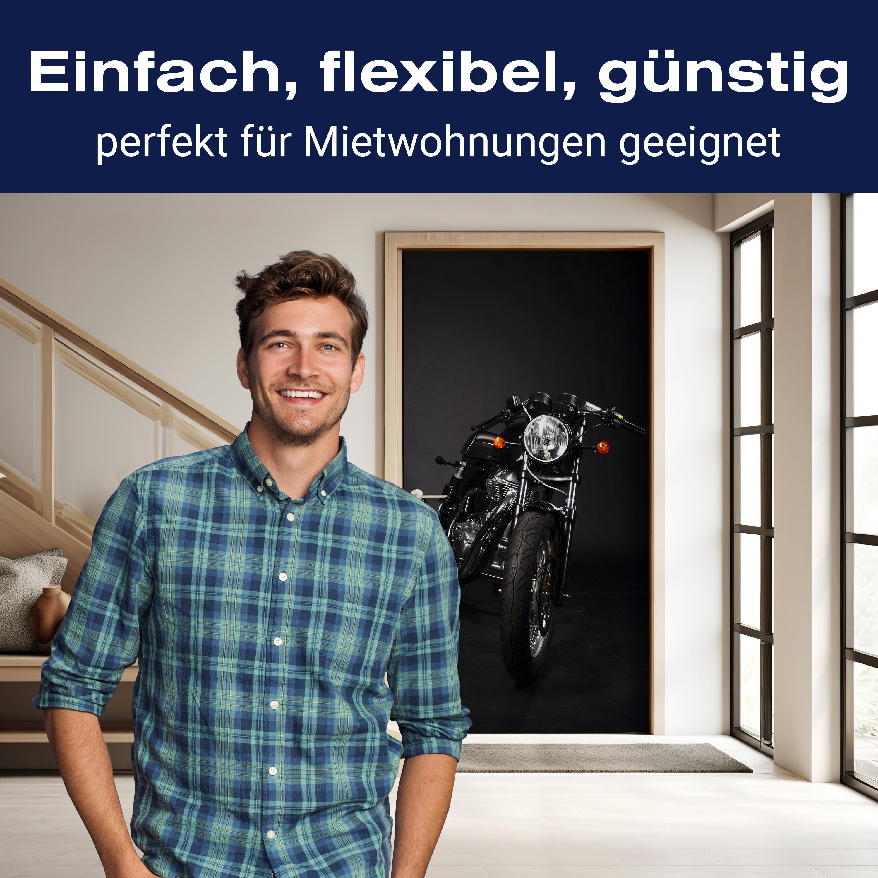 Türtapete schwarzes Motorrad, Naked Bike, Studio M1400 - Bild 3 Türtapete schwarzes Motorrad, Naked Bike, Studio M1400 - Bild 3