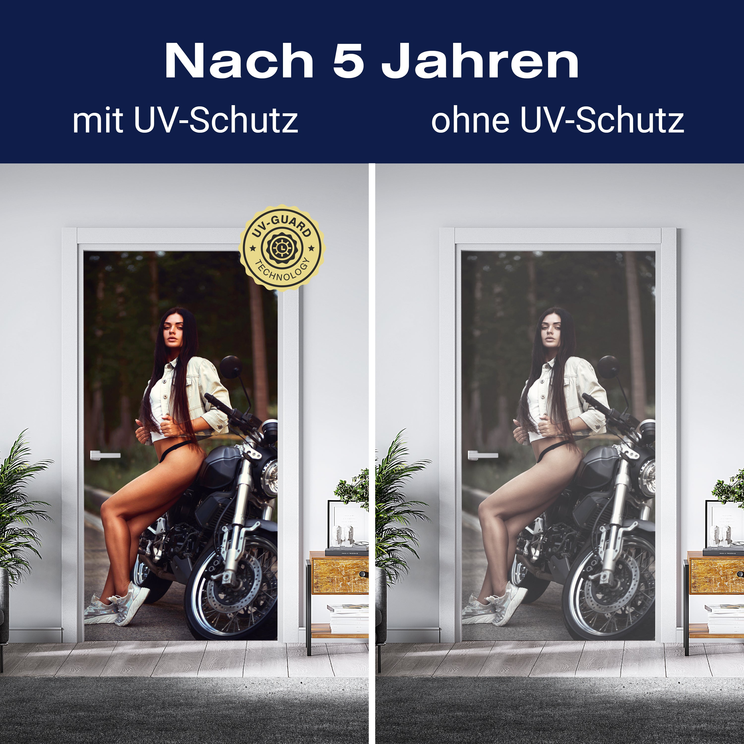 Türtapete Model & Motorrad, Frau, Sexy, Fotografie M1401 - Bild 4 Türtapete Model & Motorrad, Frau, Sexy, Fotografie M1401 - Bild 4