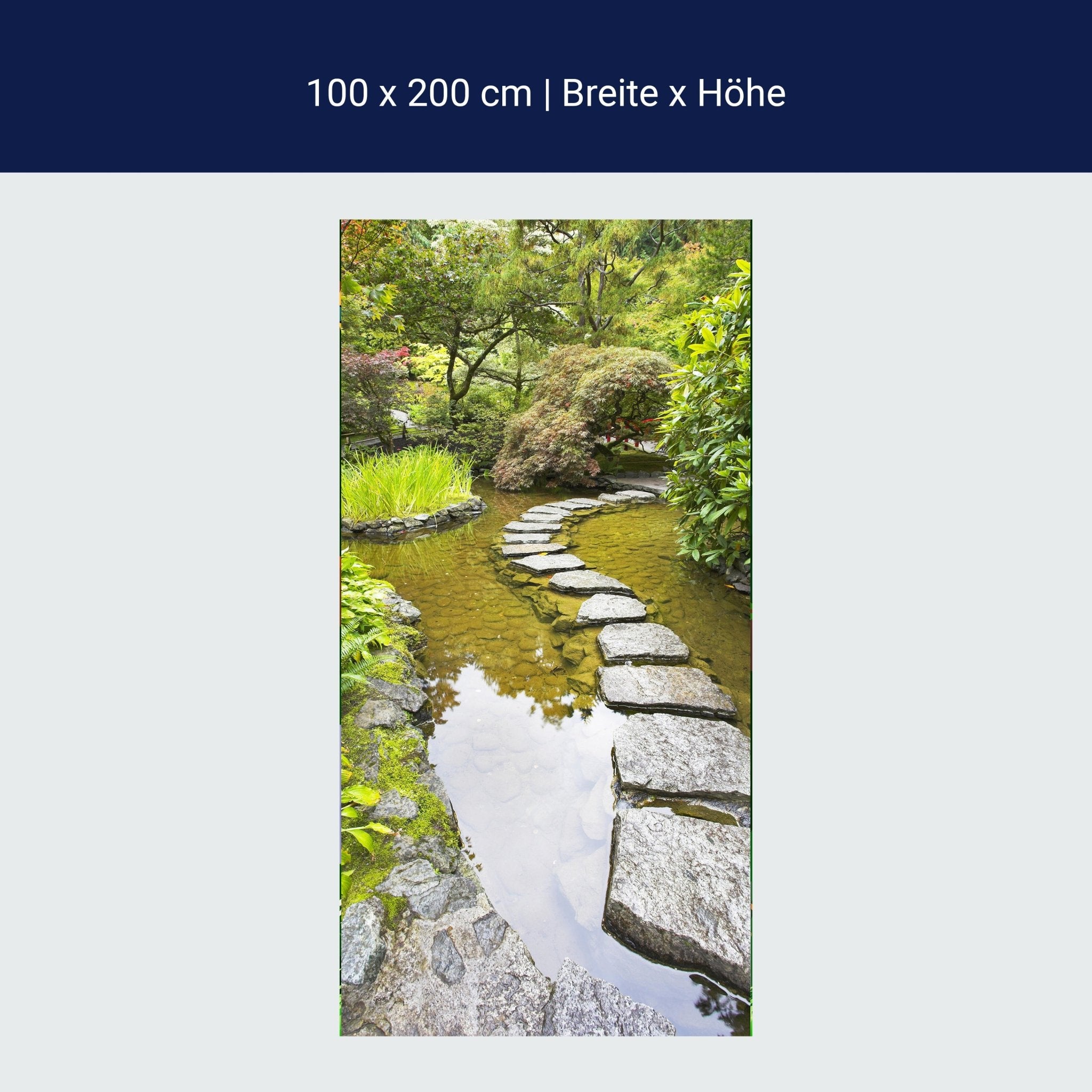 Türtapete Teich japanischer Garten Steine M1404 Türtapete Teich japanischer Garten Steine M1404