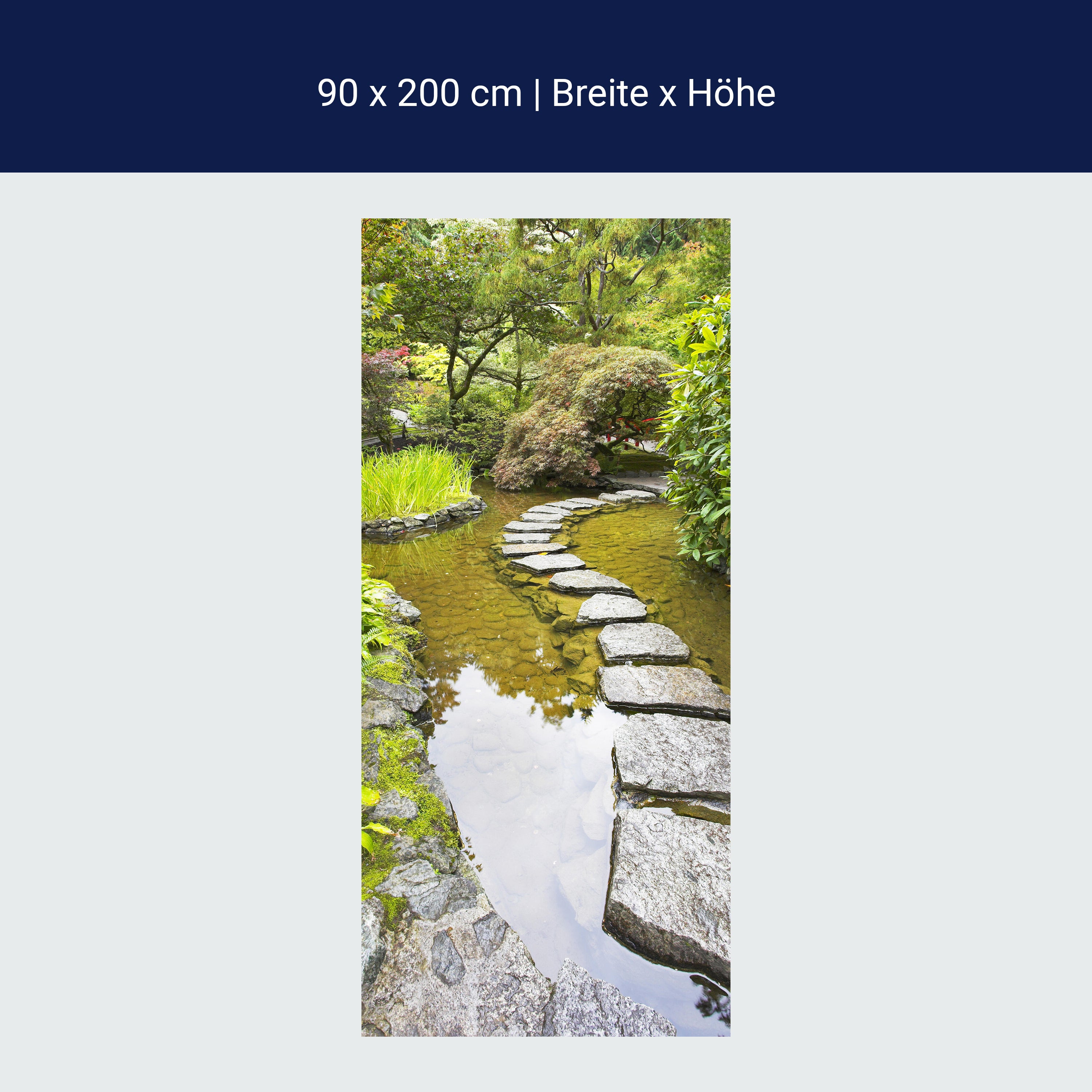 Türtapete Teich japanischer Garten Steine M1404 Türtapete Teich japanischer Garten Steine M1404