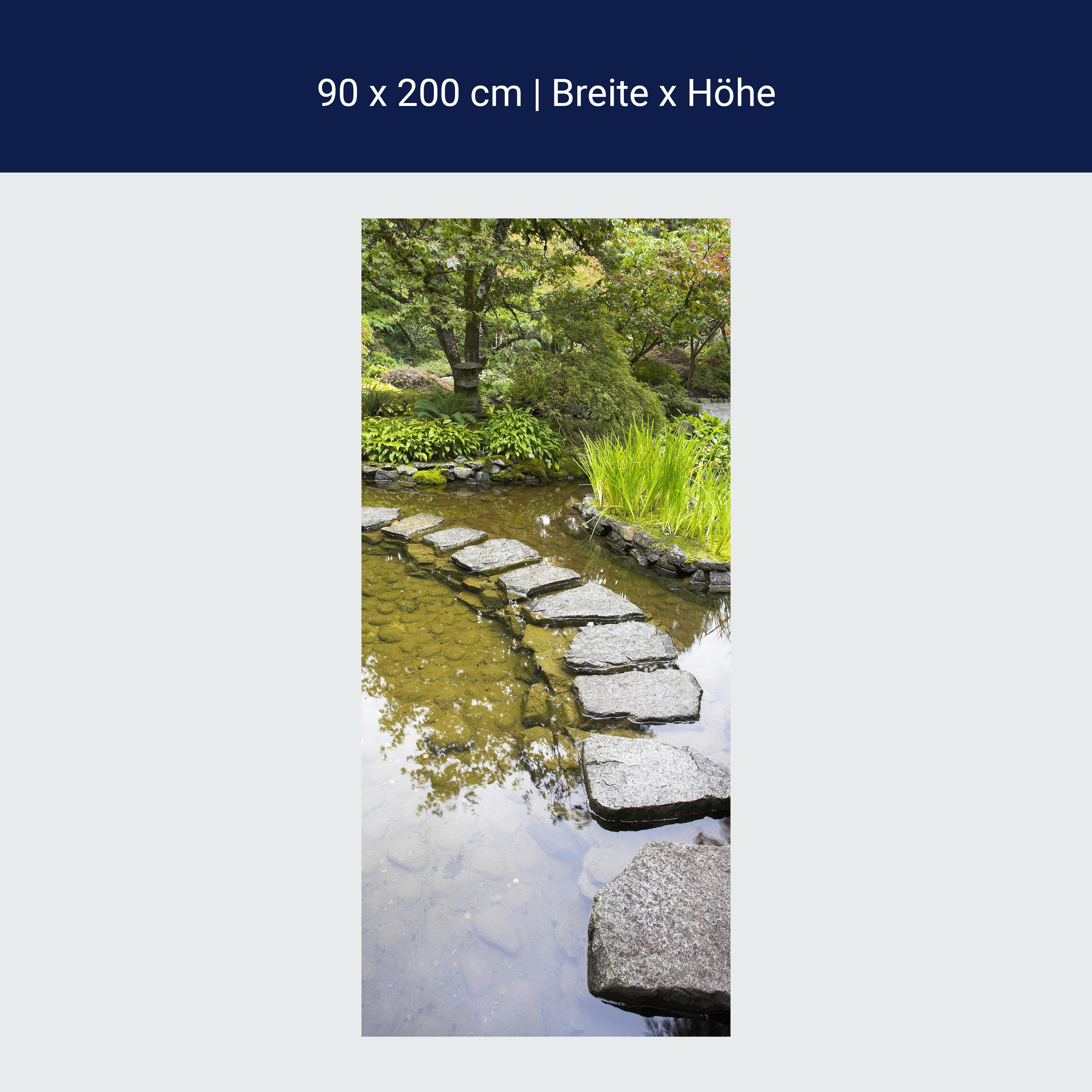 Türtapete japanischer Garten Teich Steine M1405 Türtapete japanischer Garten Teich Steine M1405