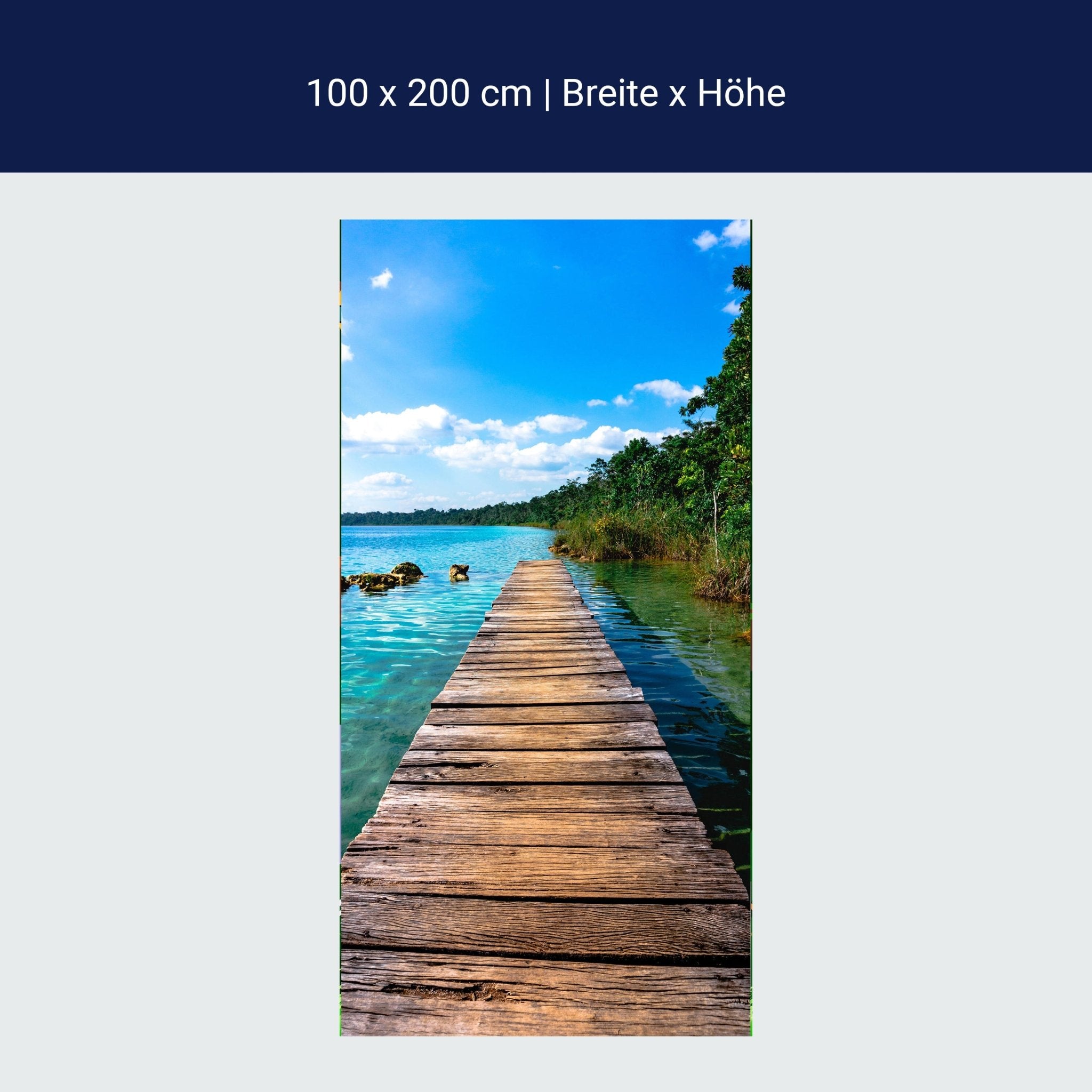 Türtapete Steg Wasser Wald Steine Holz M1411 Türtapete Steg Wasser Wald Steine Holz M1411