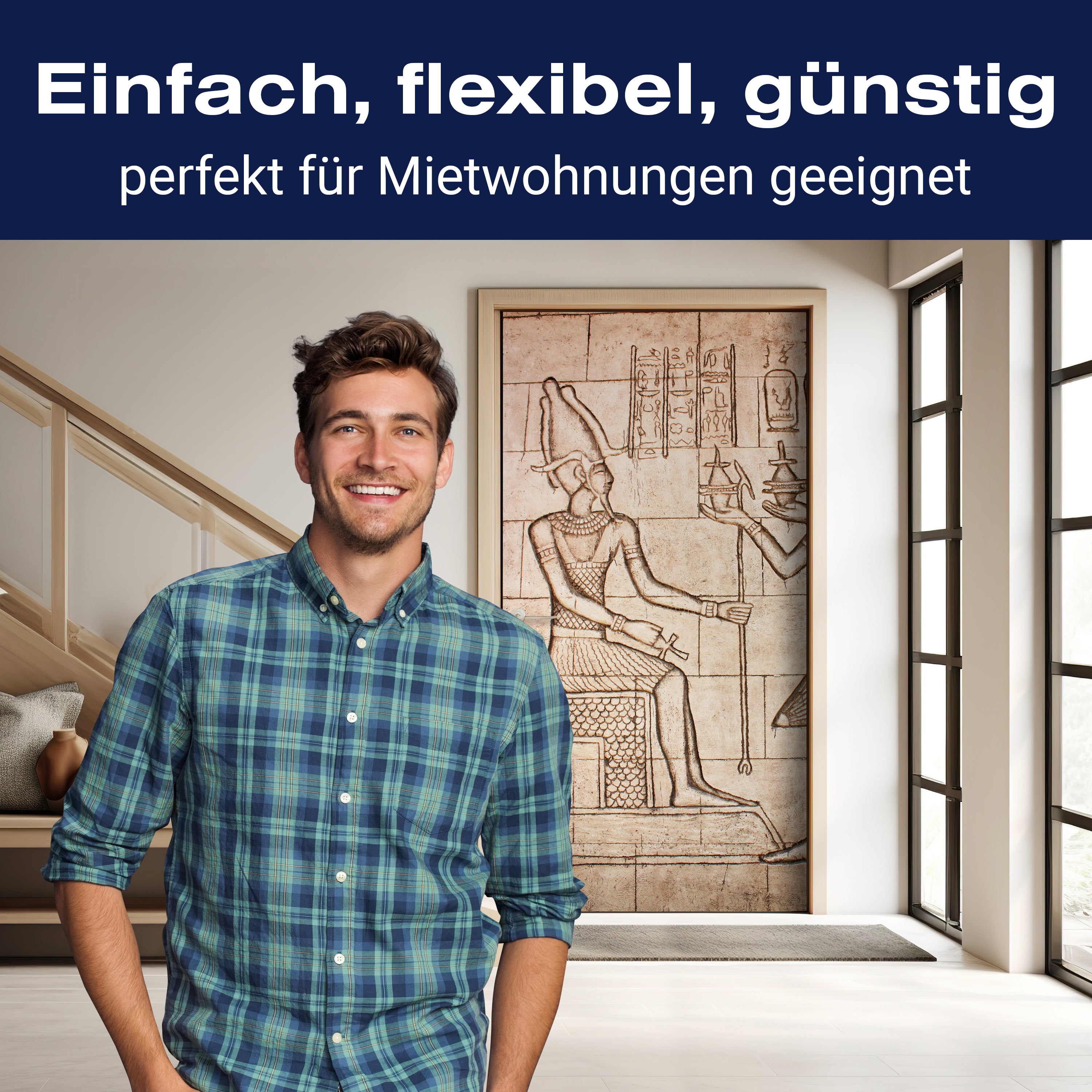 Türtapete Hieroglyphen, Ägypten, Pharao, Stein M1416 - Bild 3 Türtapete Hieroglyphen, Ägypten, Pharao, Stein M1416 - Bild 3