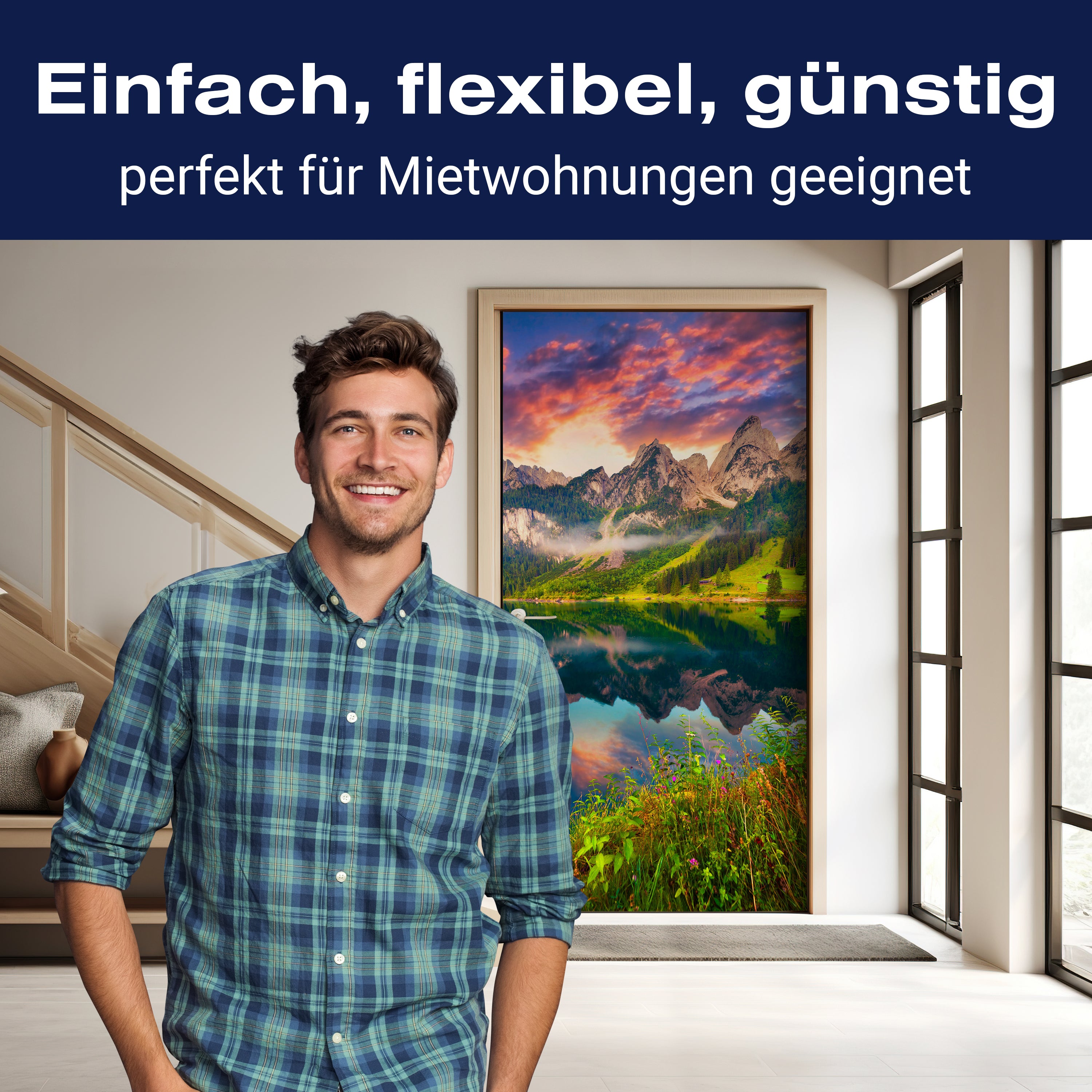 Türtapete Berge, Landschaft, Vorderer Gosausee M1417 - Bild 3 Türtapete Berge, Landschaft, Vorderer Gosausee M1417 - Bild 3