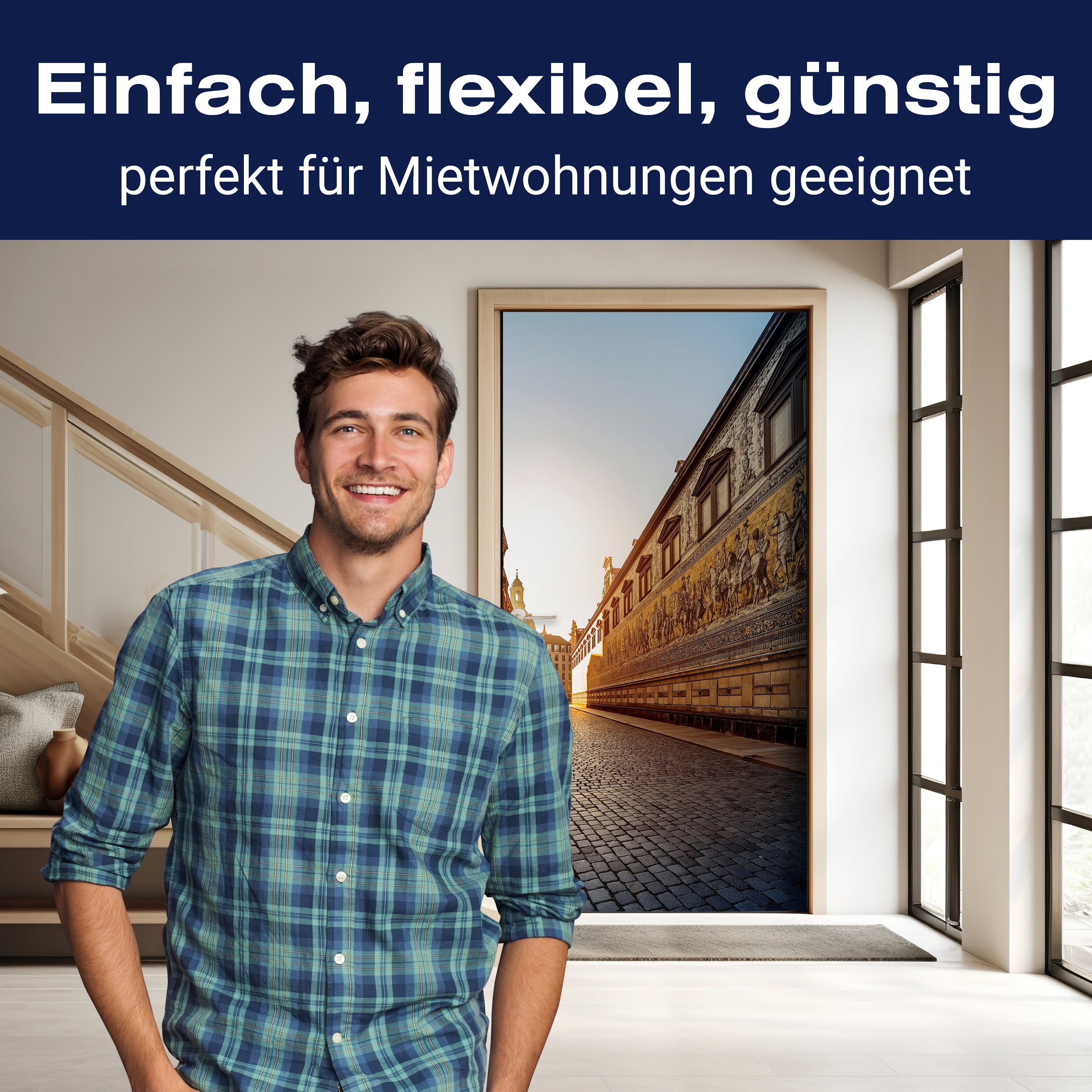 Türtapete Dresden, Fürstenzug, Stadt, Frauenkirche M1418 - Bild 3 Türtapete Dresden, Fürstenzug, Stadt, Frauenkirche M1418 - Bild 3